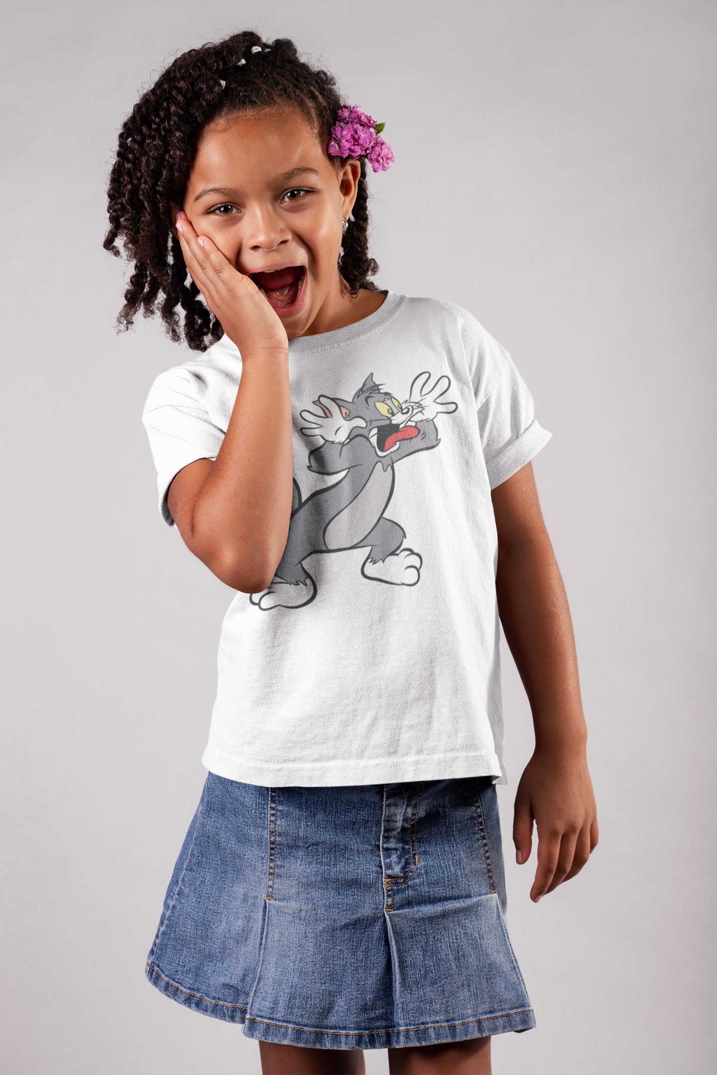 Cute Cartoon Half Sleeves T-Shirt For Girls -FunkyTeesClub