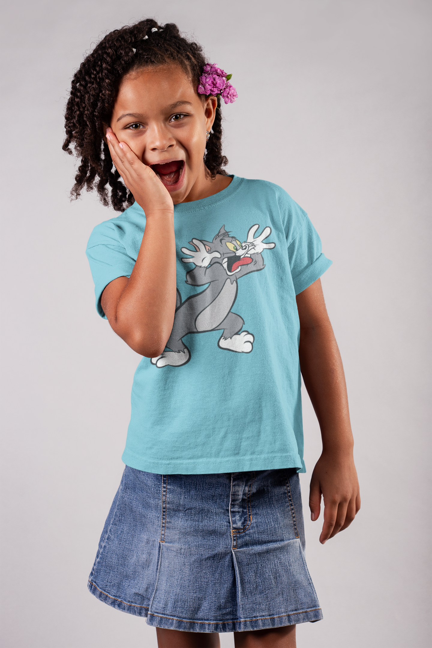 Cute Cartoon Half Sleeves T-Shirt For Girls -FunkyTeesClub