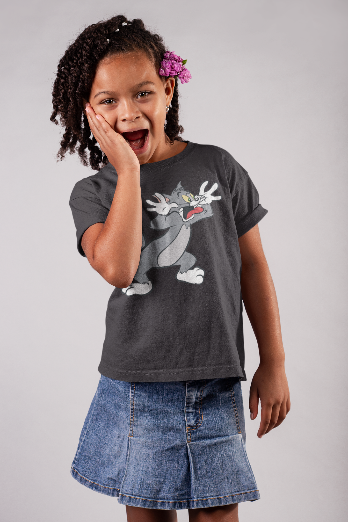Cute Cartoon Half Sleeves T-Shirt For Girls -FunkyTeesClub