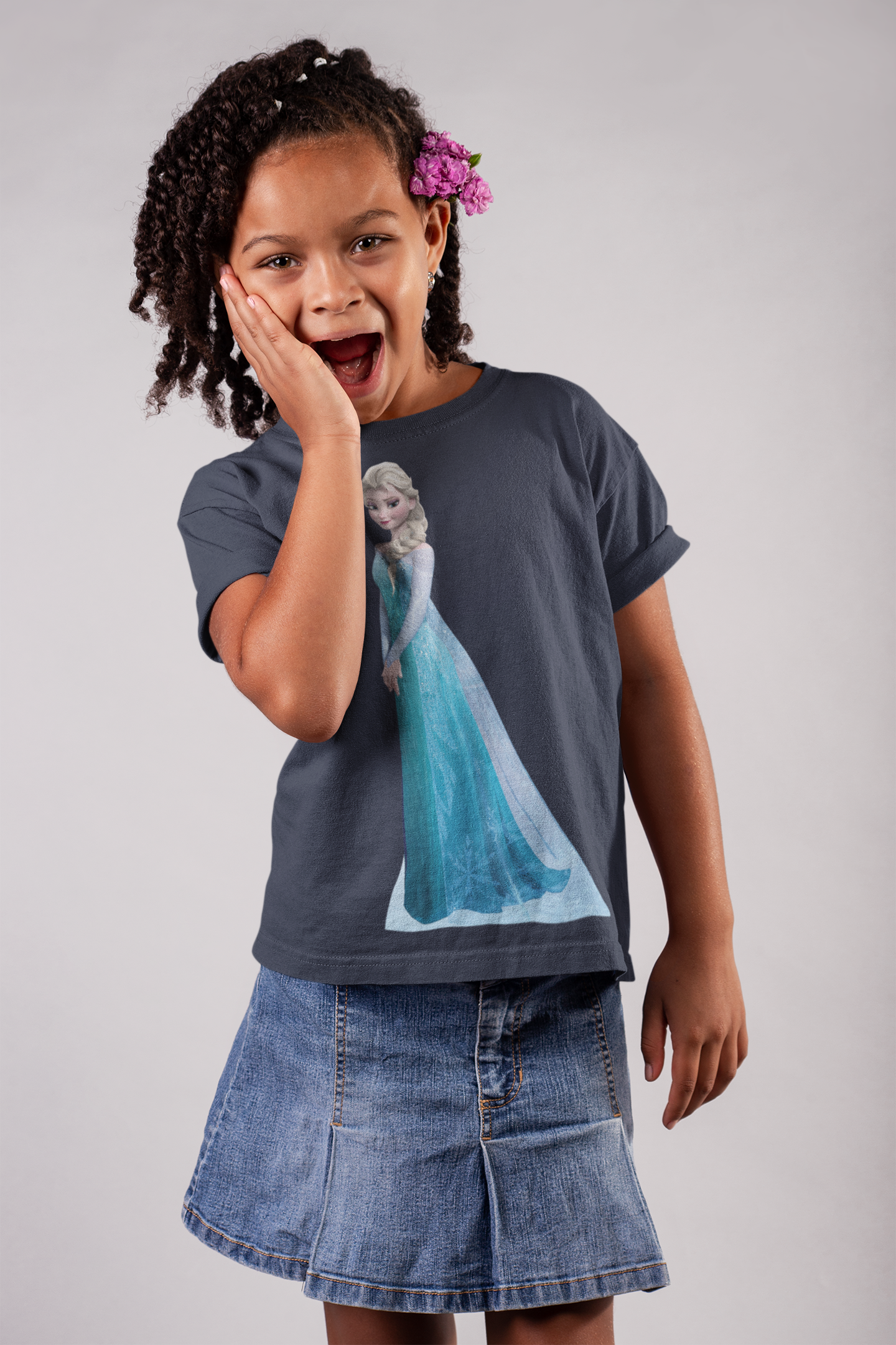 Cute Princess Half Sleeves T-Shirt For Girls -FunkyTeesClub