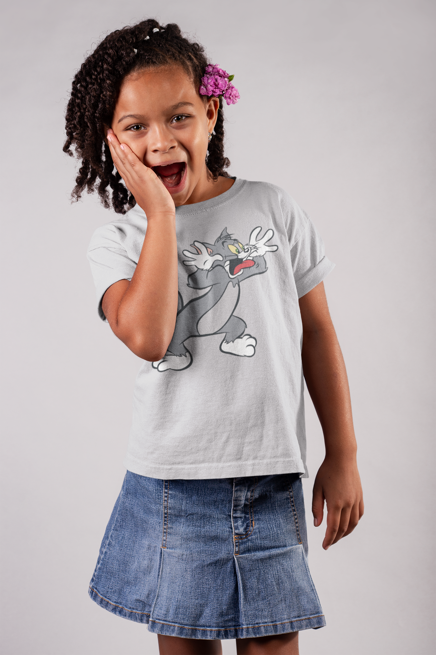 Cute Cartoon Half Sleeves T-Shirt For Girls -FunkyTeesClub