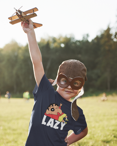 Lazy Half Sleeves T-Shirt for Boy-FunkyTeesClub