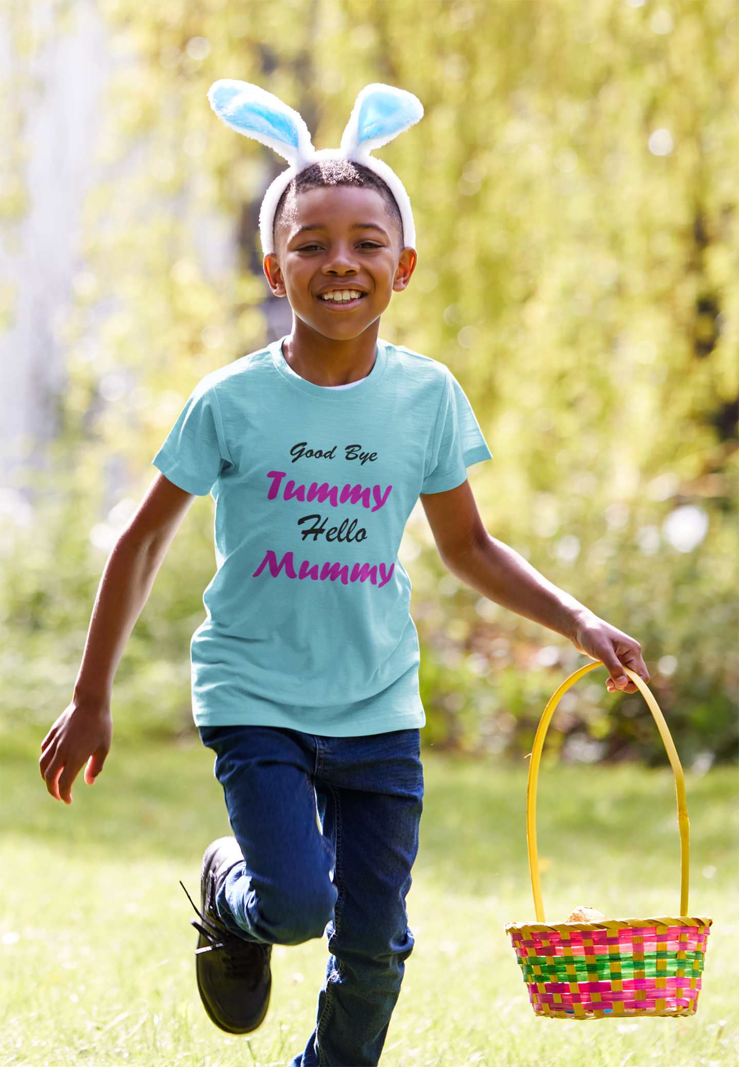 Good Bye Tummy Hello Mummy Half Sleeves T-Shirt for Boy-FunkyTeesClub