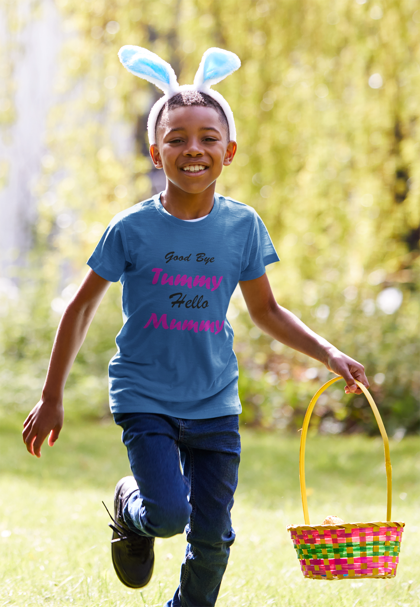 Good Bye Tummy Hello Mummy Half Sleeves T-Shirt for Boy-FunkyTeesClub