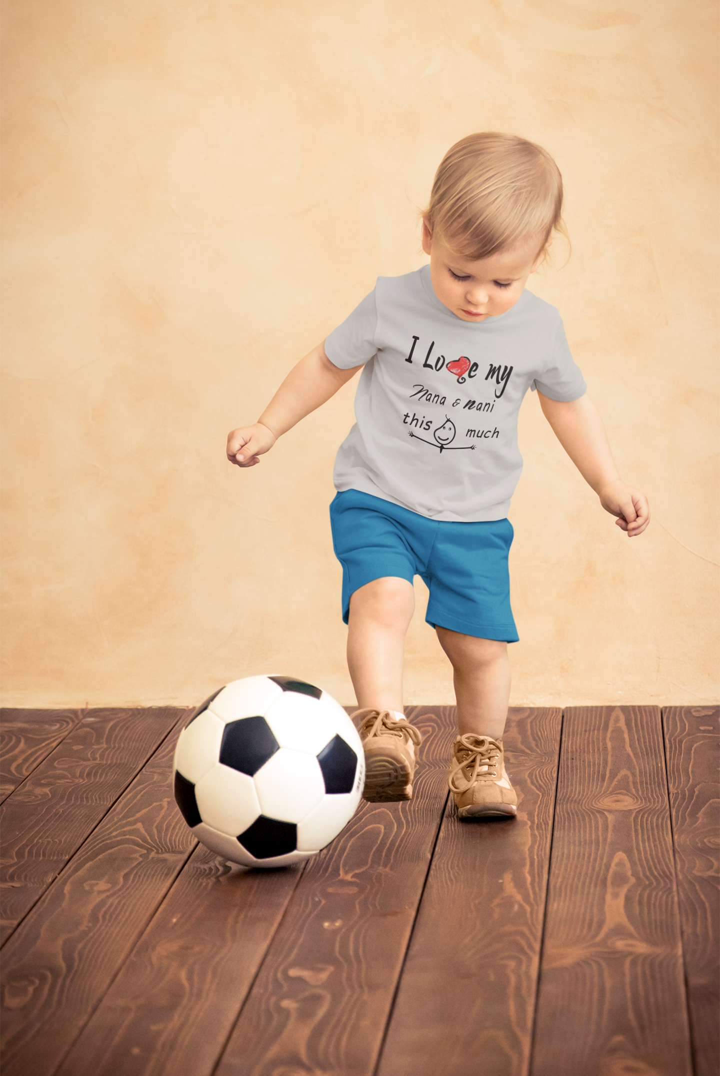 I Love My Nana Nani Half Sleeves T-Shirt for Boy-FunkyTeesClub