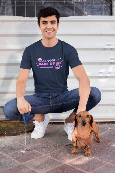 Take Care Of Me Retro Typography Mens Half Sleeves T-shirt- FunkyTeesClub