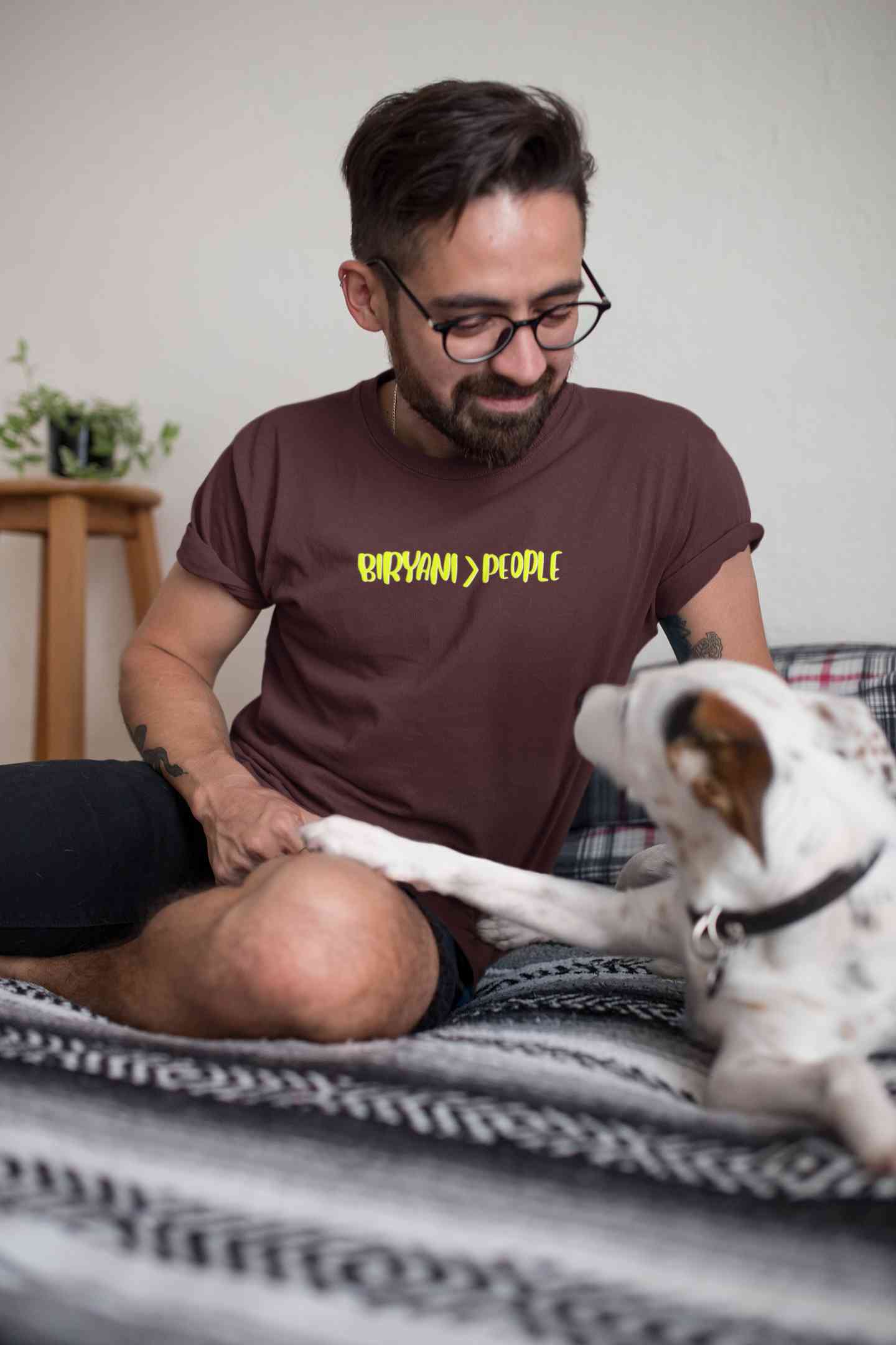 Biryani Food Love Mens Half Sleeves T-shirt- FunkyTeesClub