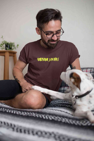 Biryani Food Love Mens Half Sleeves T-shirt- FunkyTeesClub