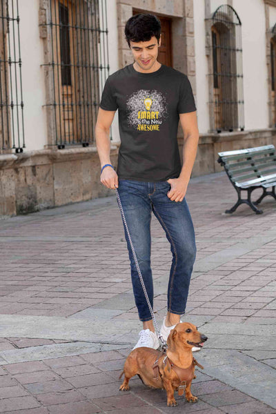 Smart Is Awesome Mens Half Sleeves T-shirt- FunkyTeesClub