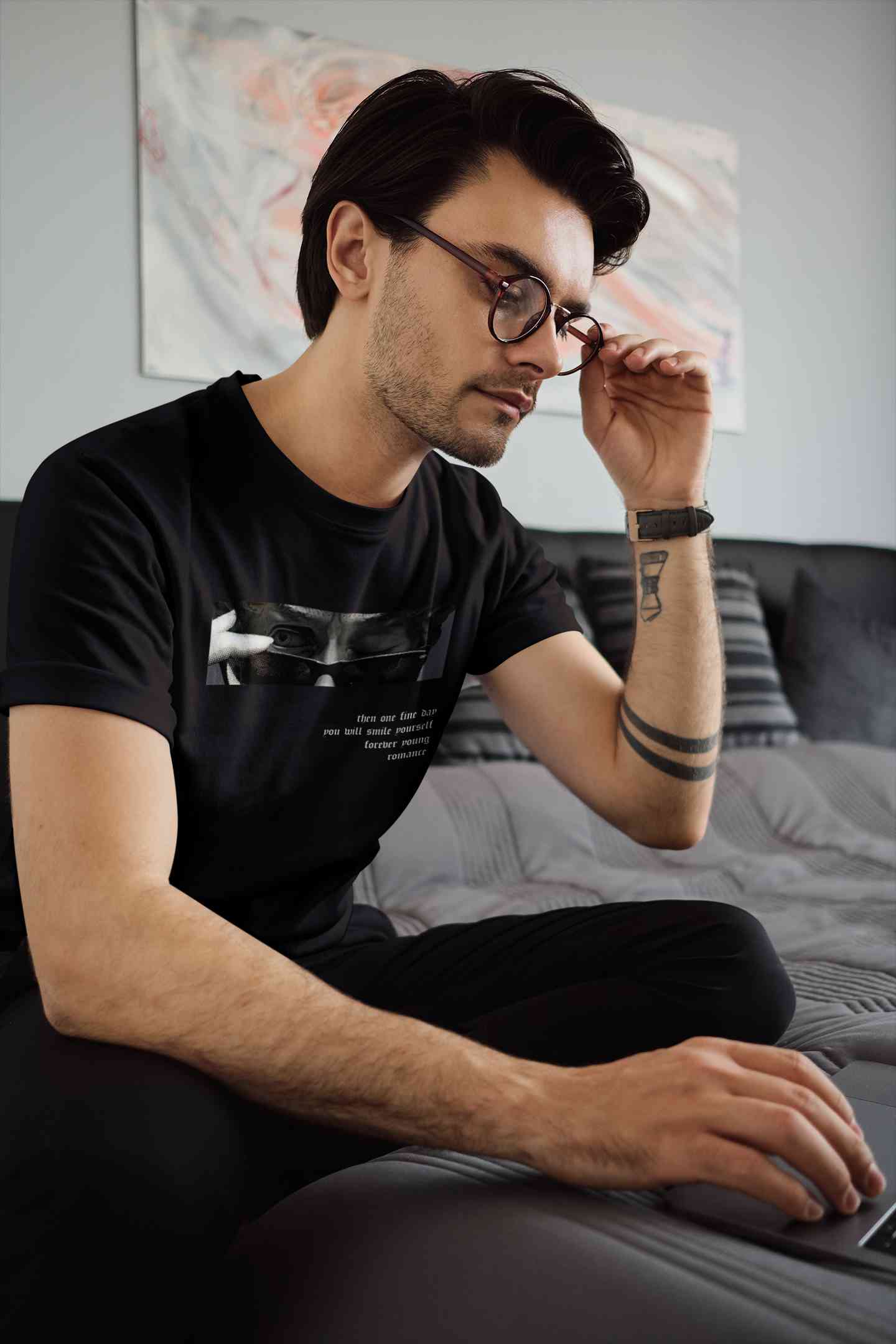 Forever Young Slogan Mens Half Sleeves T-shirt- FunkyTeesClub