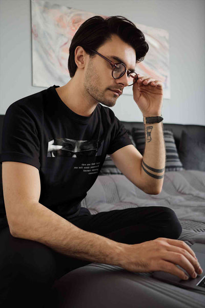 Forever Young Slogan Mens Half Sleeves T-shirt- FunkyTeesClub
