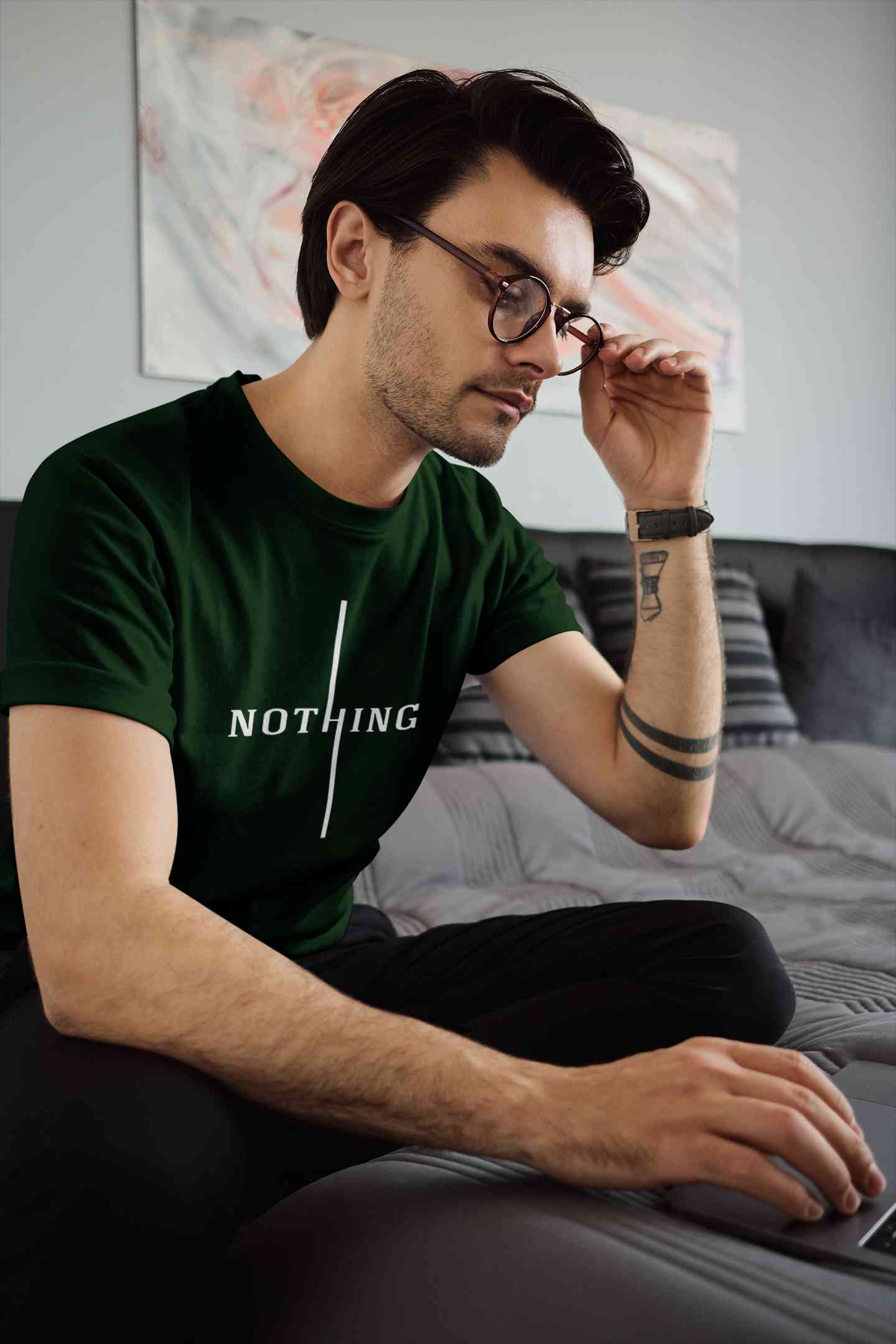 Nothing Mens Half Sleeves T-shirt- FunkyTeesClub