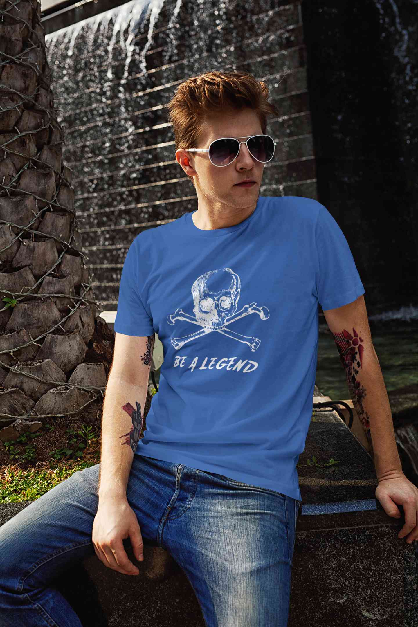 Skull Be A Legend Mens Half Sleeves T-shirt- FunkyTeesClub