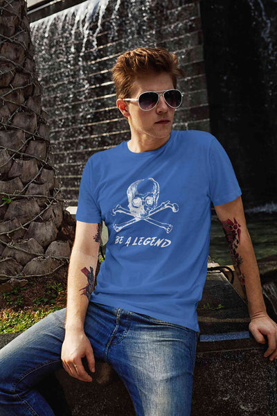 Skull Be A Legend Mens Half Sleeves T-shirt- FunkyTeesClub