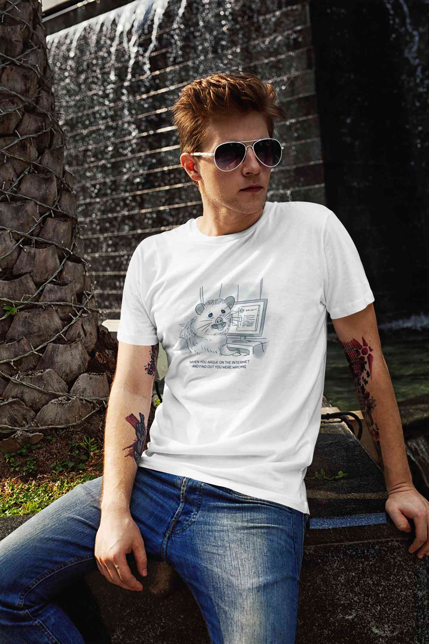 When You Argue On The Internet And Find Out You Were Wrong Funny Mens Half Sleeves T-shirt- FunkyTeesClub