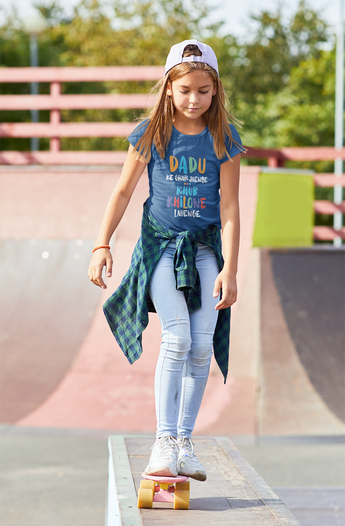 Dadu Ke Ghar Jayege Half Sleeves T-Shirt For Girls -FunkyTeesClub