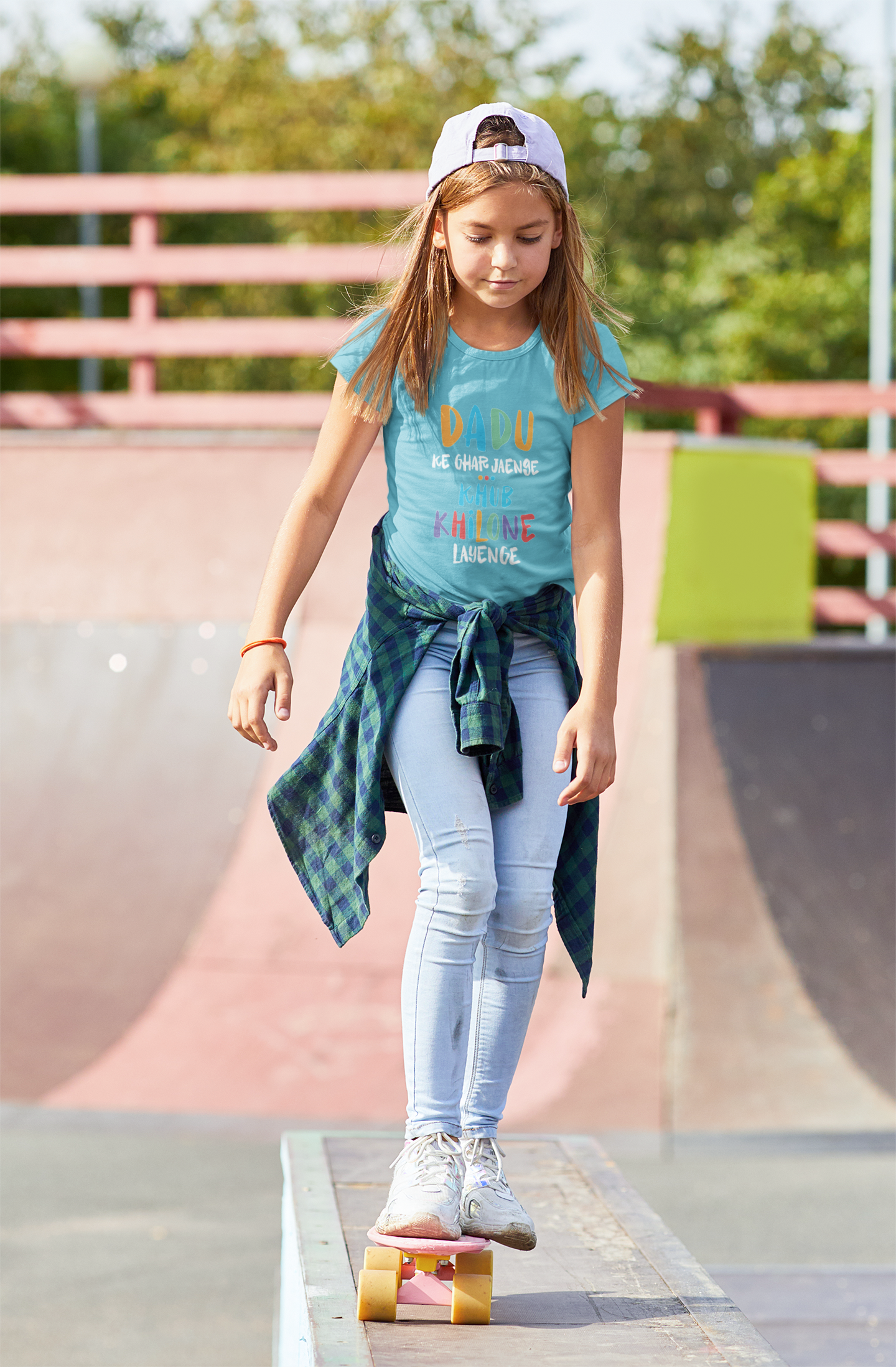 Dadu Ke Ghar Jayege Half Sleeves T-Shirt For Girls -FunkyTeesClub
