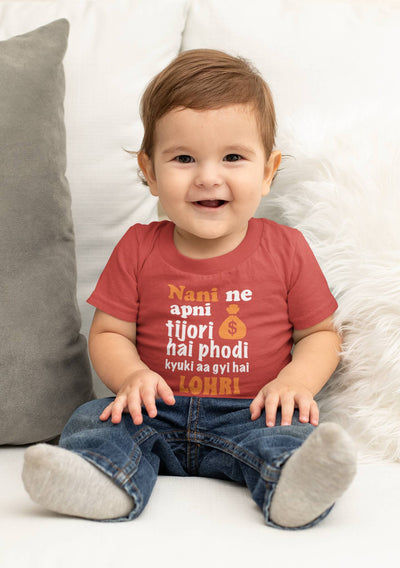 Nani Ki Tijori Lohri Half Sleeves T-Shirt for Boy-FunkyTeesClub