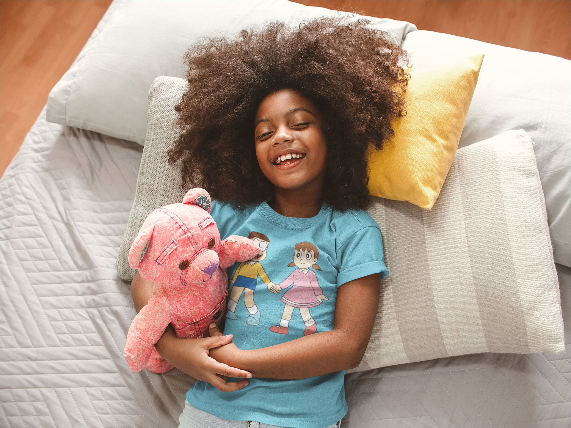 Cute Cartoon Half Sleeves T-Shirt For Girls -FunkyTeesClub