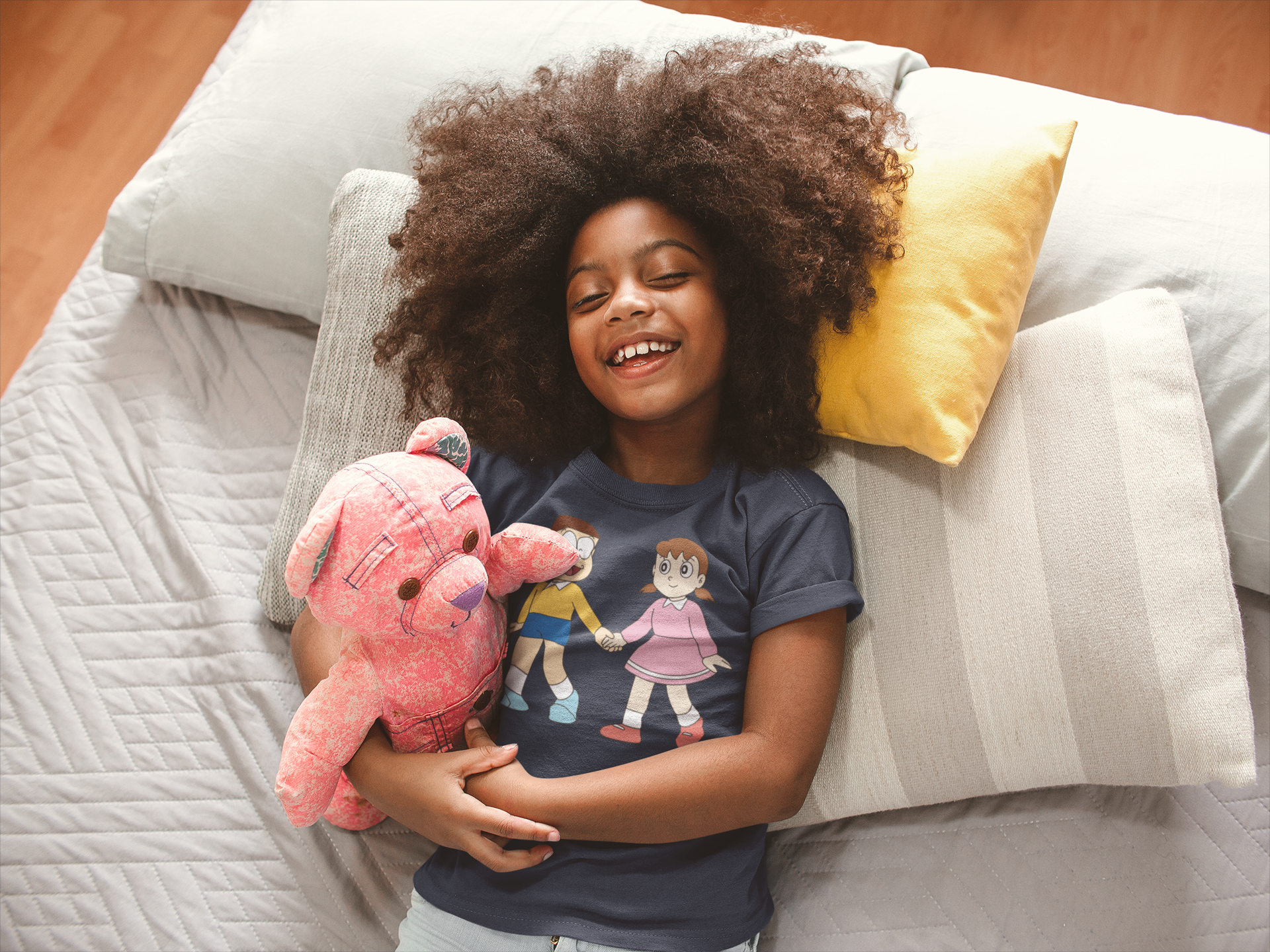Cute Cartoon Half Sleeves T-Shirt For Girls -FunkyTeesClub