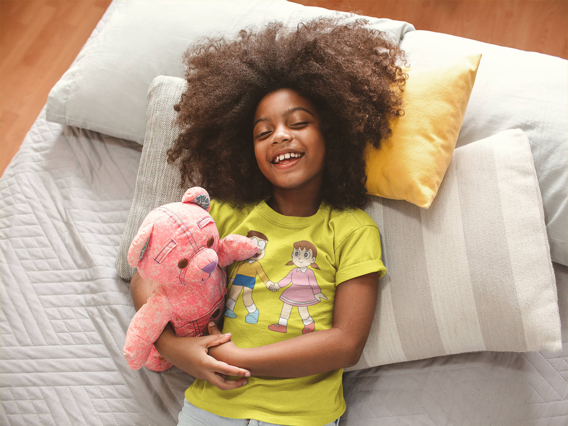 Cute Cartoon Half Sleeves T-Shirt For Girls -FunkyTeesClub