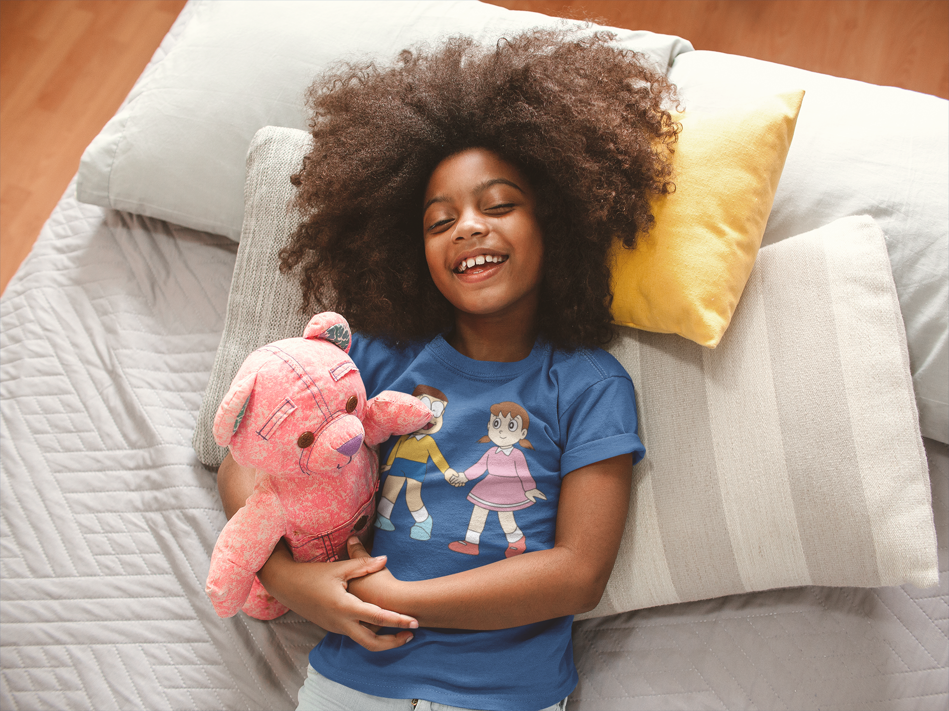 Cute Cartoon Half Sleeves T-Shirt For Girls -FunkyTeesClub