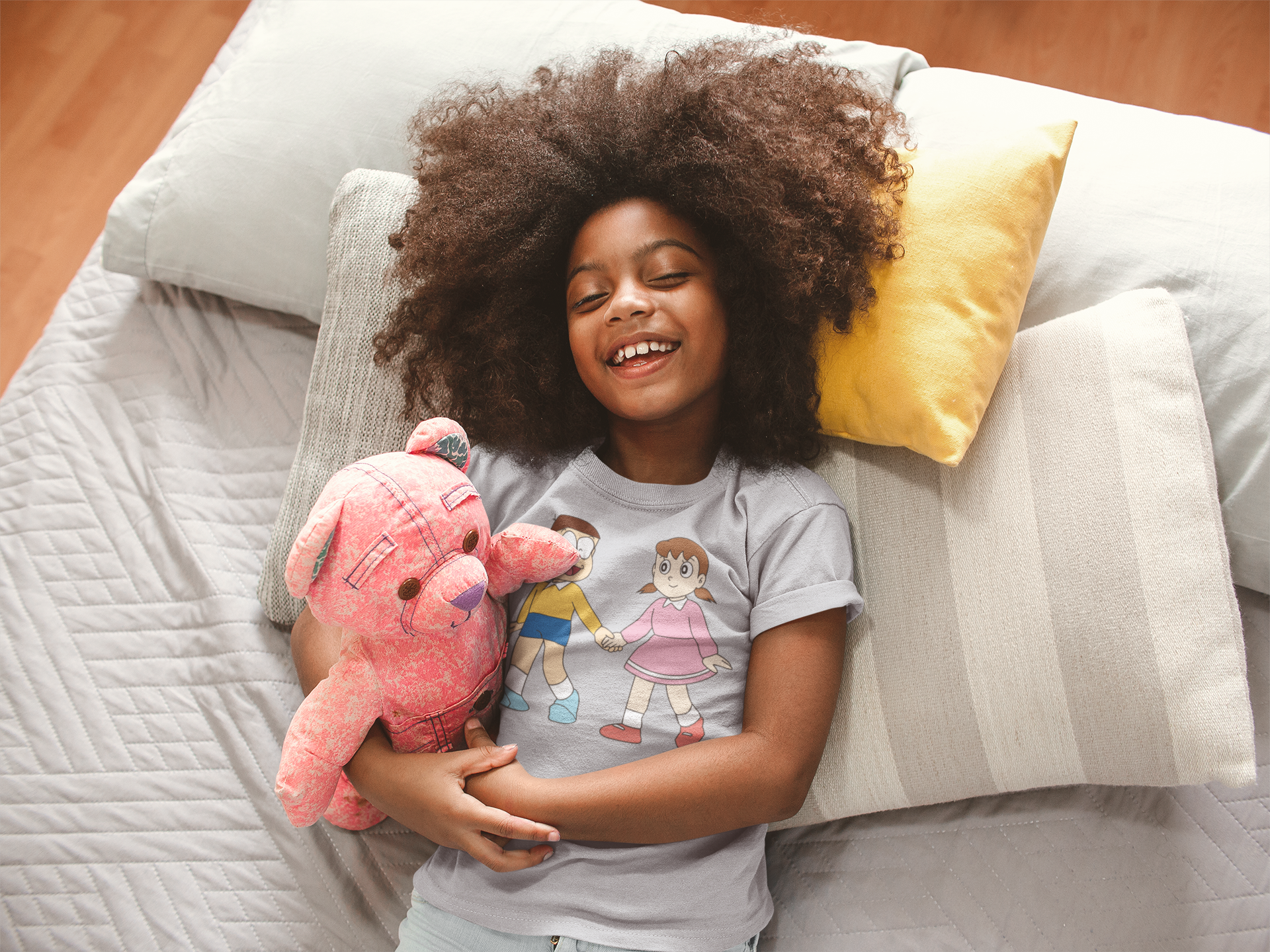 Cute Cartoon Half Sleeves T-Shirt For Girls -FunkyTeesClub