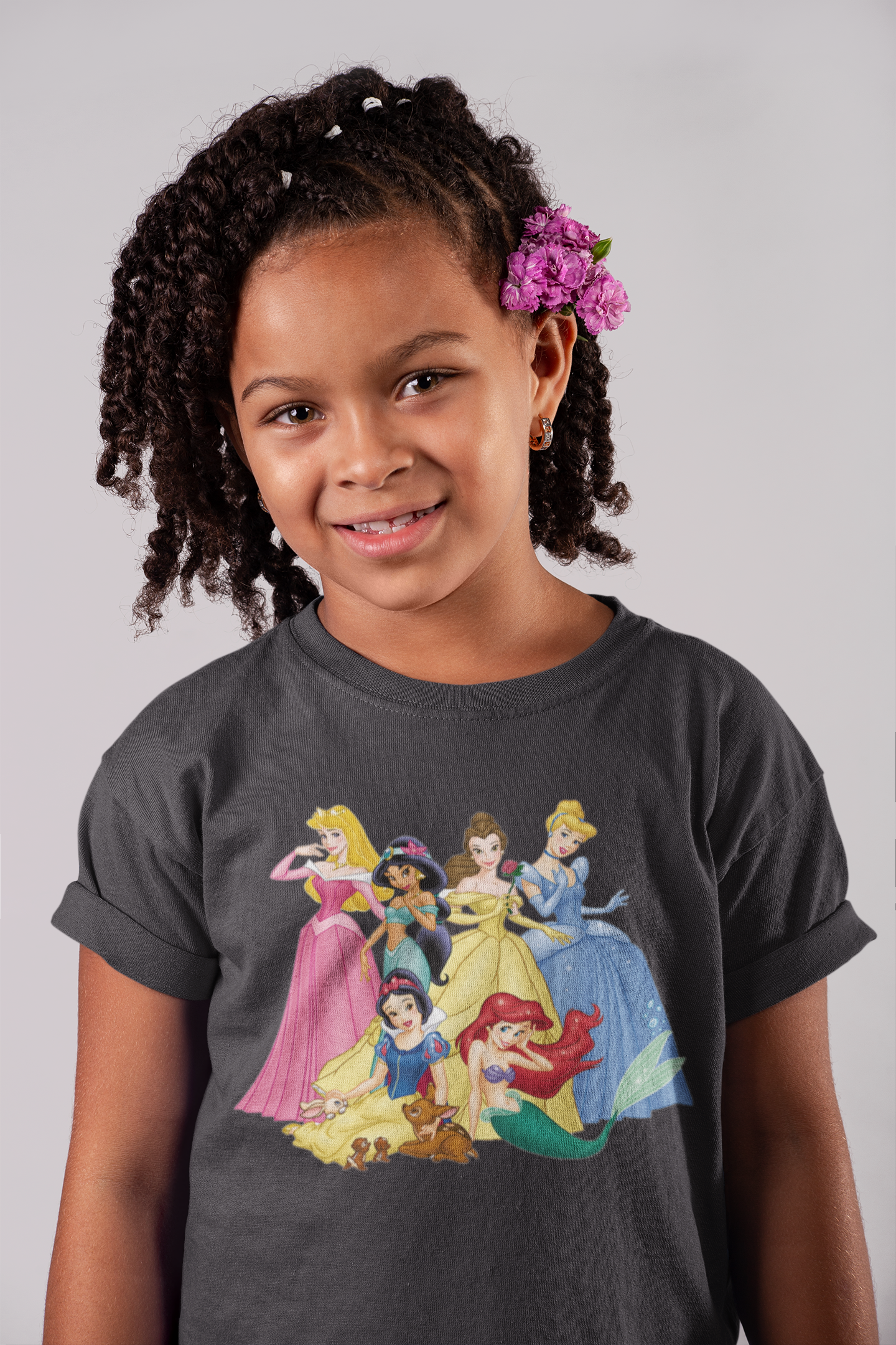 Cute Princess Half Sleeves T-Shirt For Girls -FunkyTeesClub