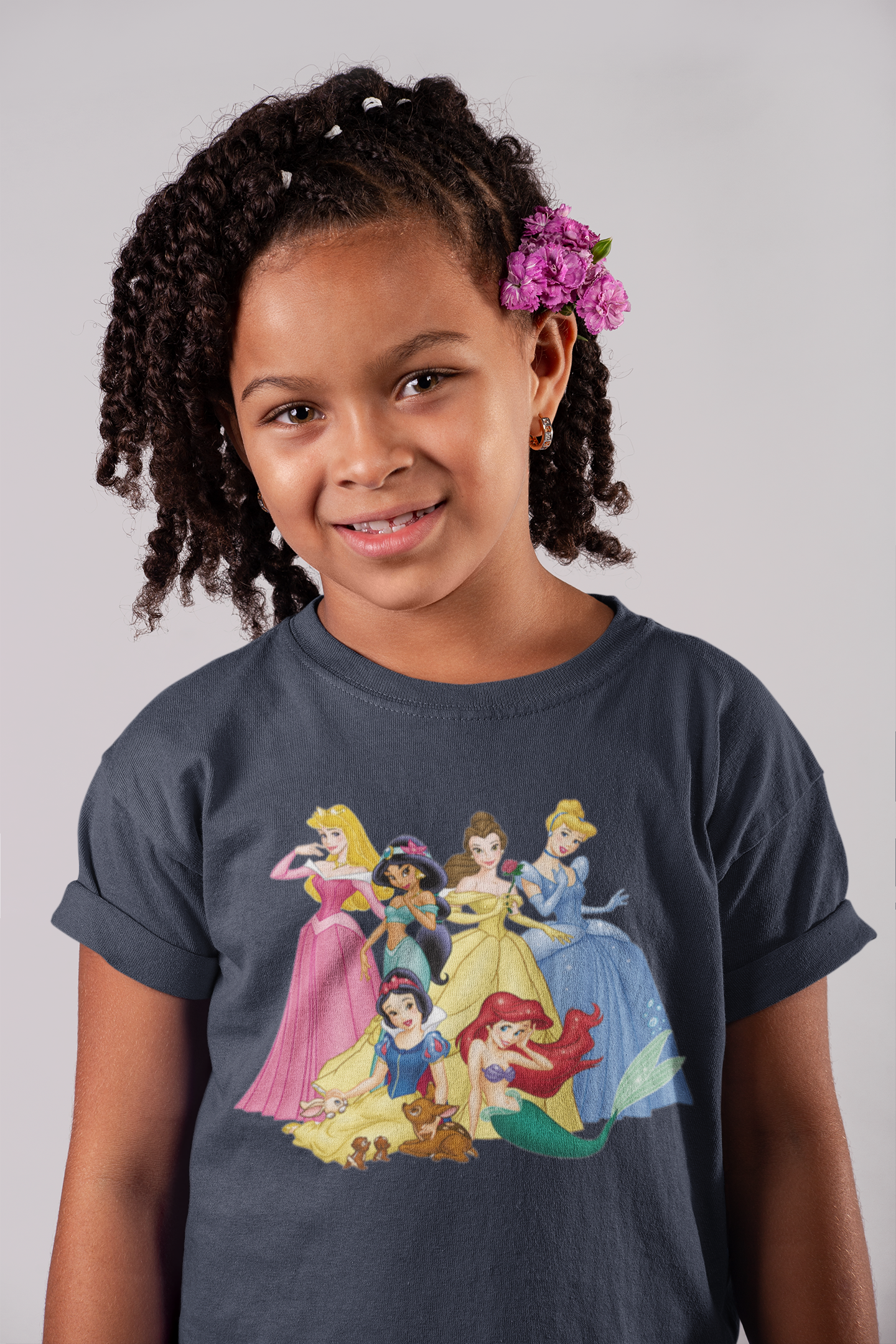 Cute Princess Half Sleeves T-Shirt For Girls -FunkyTeesClub