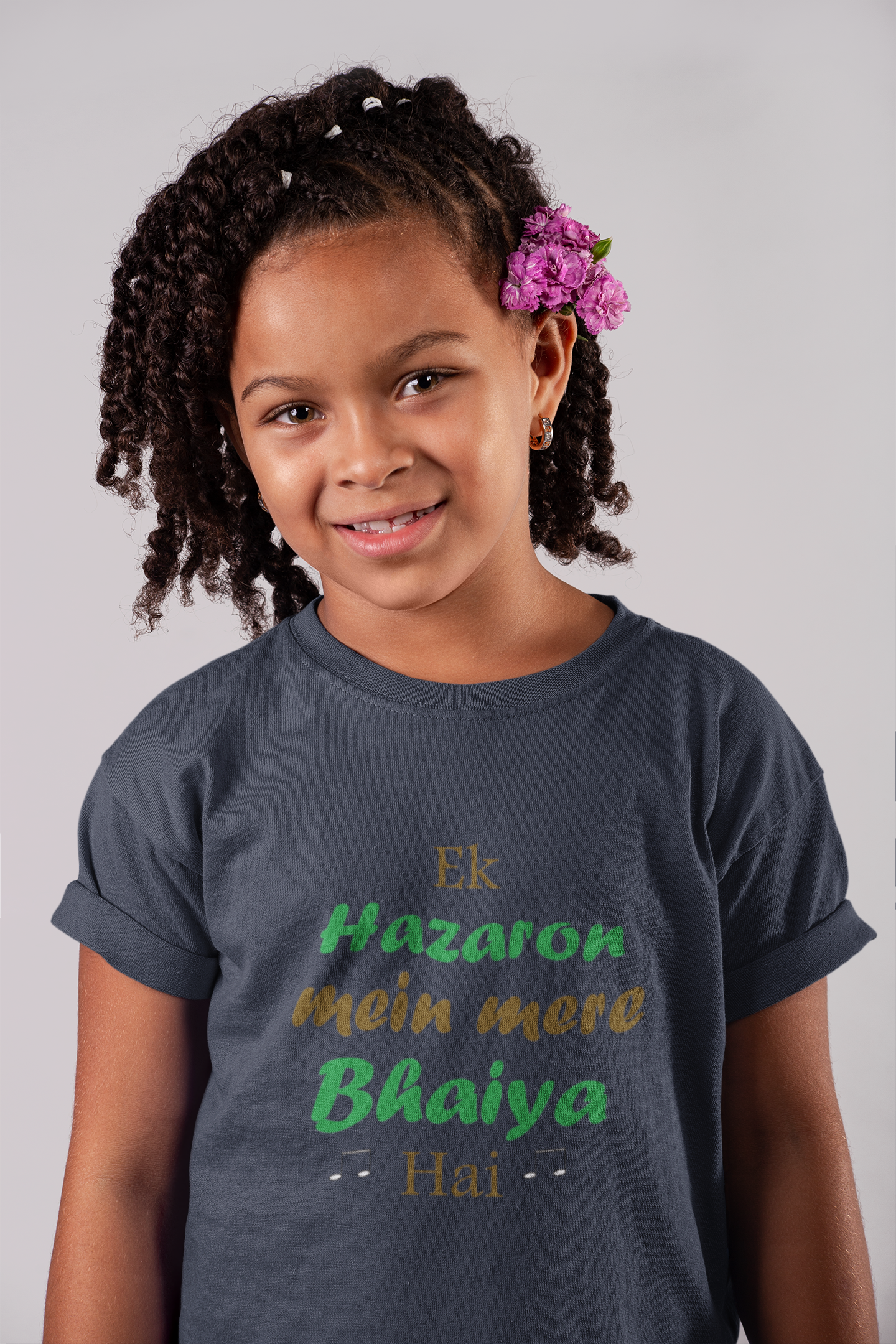 Ek Hazaro Mein Mere Bhaiya Half Sleeves T-Shirt For Girls -FunkyTeesClub