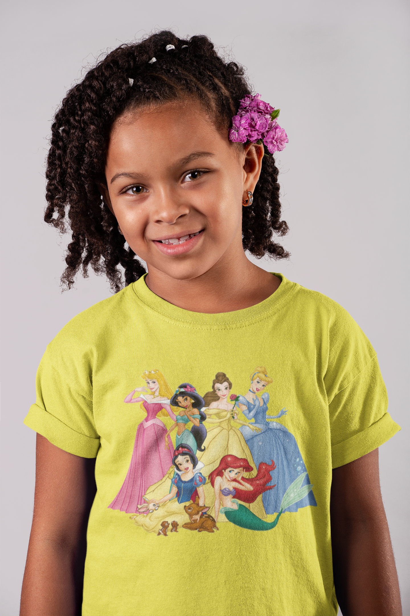 Cute Princess Half Sleeves T-Shirt For Girls -FunkyTeesClub