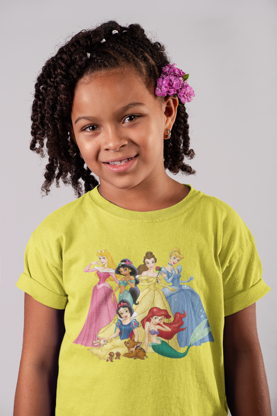 Cute Princess Half Sleeves T-Shirt For Girls -FunkyTeesClub