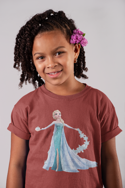 Cute Princess Half Sleeves T-Shirt For Girls -FunkyTeesClub