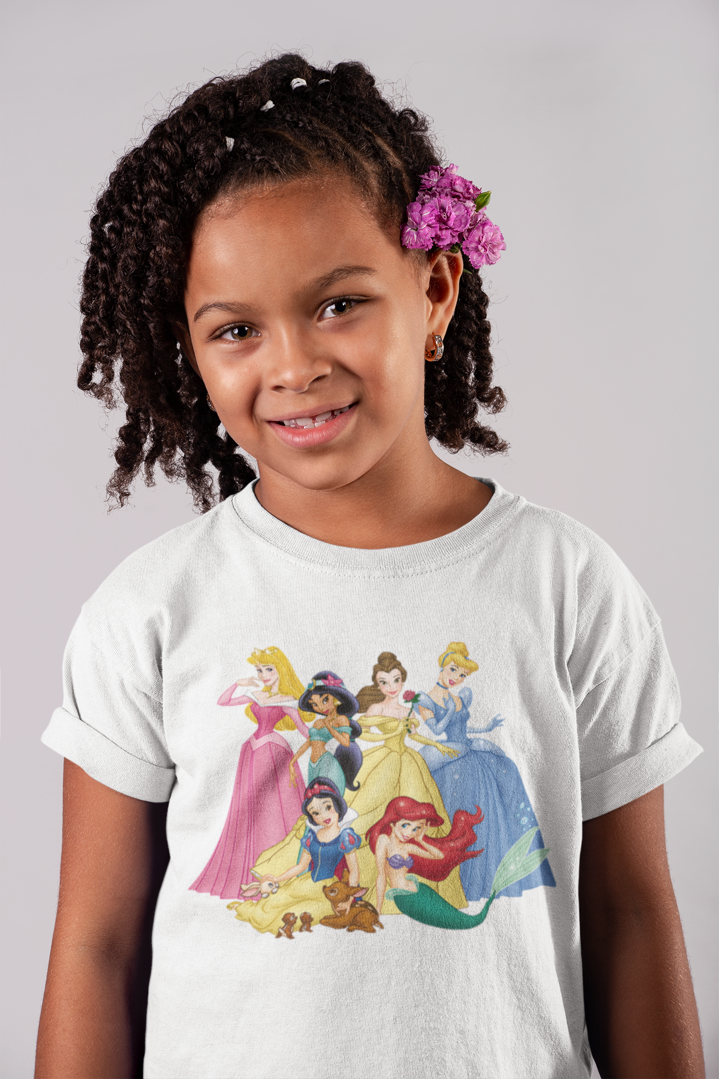 Cute Princess Half Sleeves T-Shirt For Girls -FunkyTeesClub