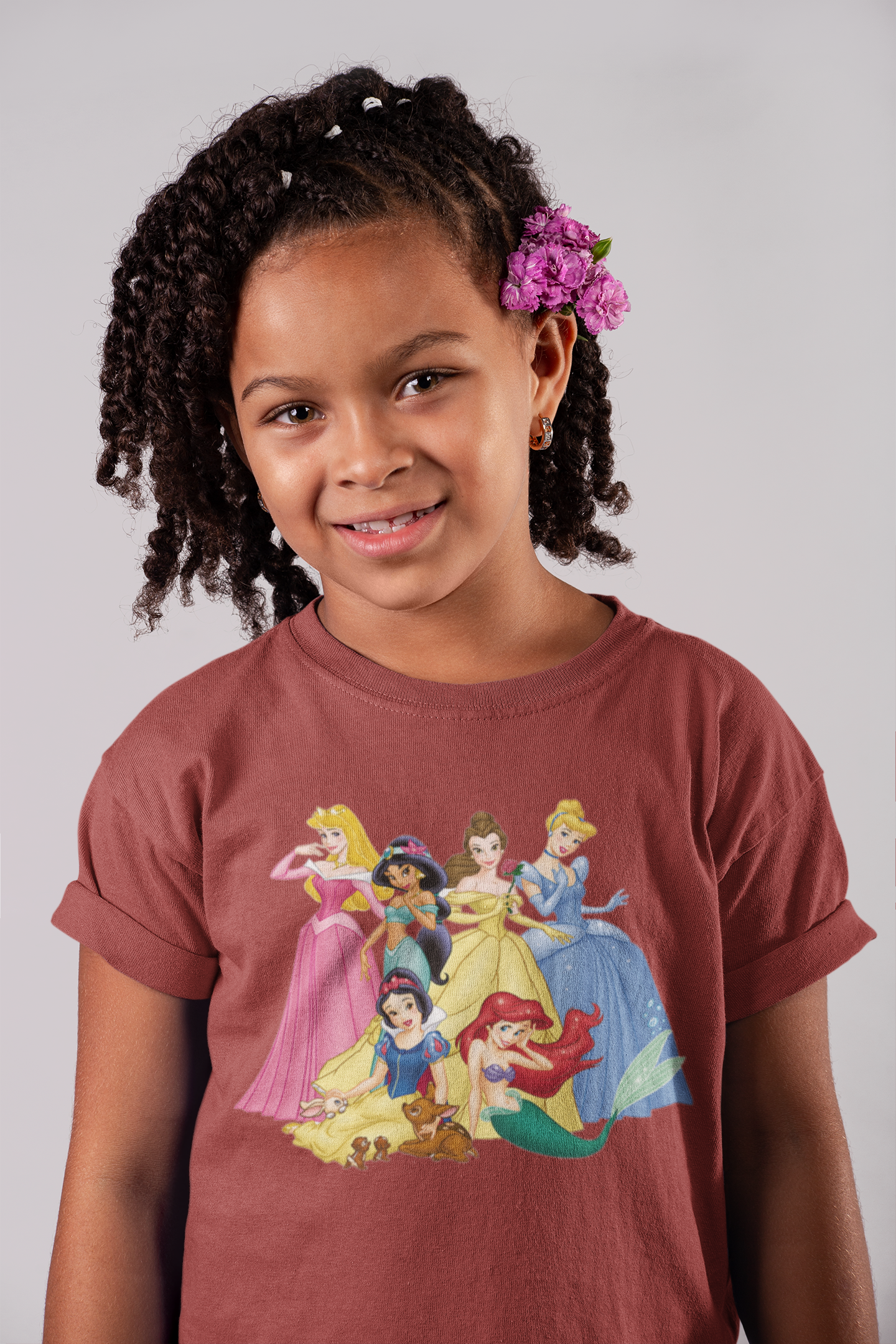 Cute Princess Half Sleeves T-Shirt For Girls -FunkyTeesClub
