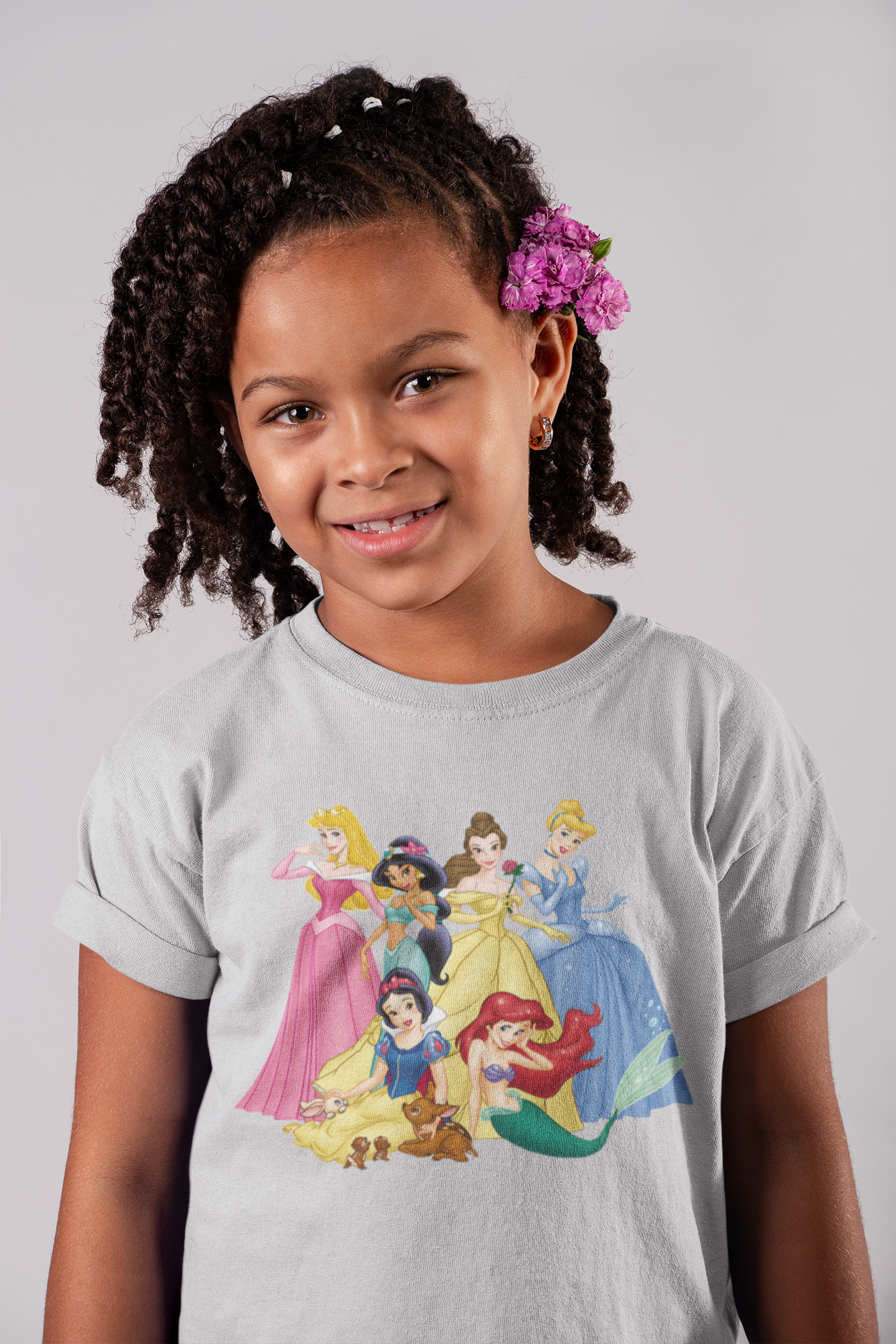 Cute Princess Half Sleeves T-Shirt For Girls -FunkyTeesClub