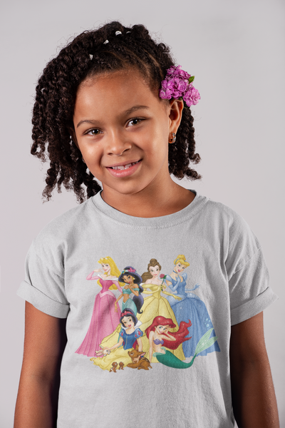 Cute Princess Half Sleeves T-Shirt For Girls -FunkyTeesClub