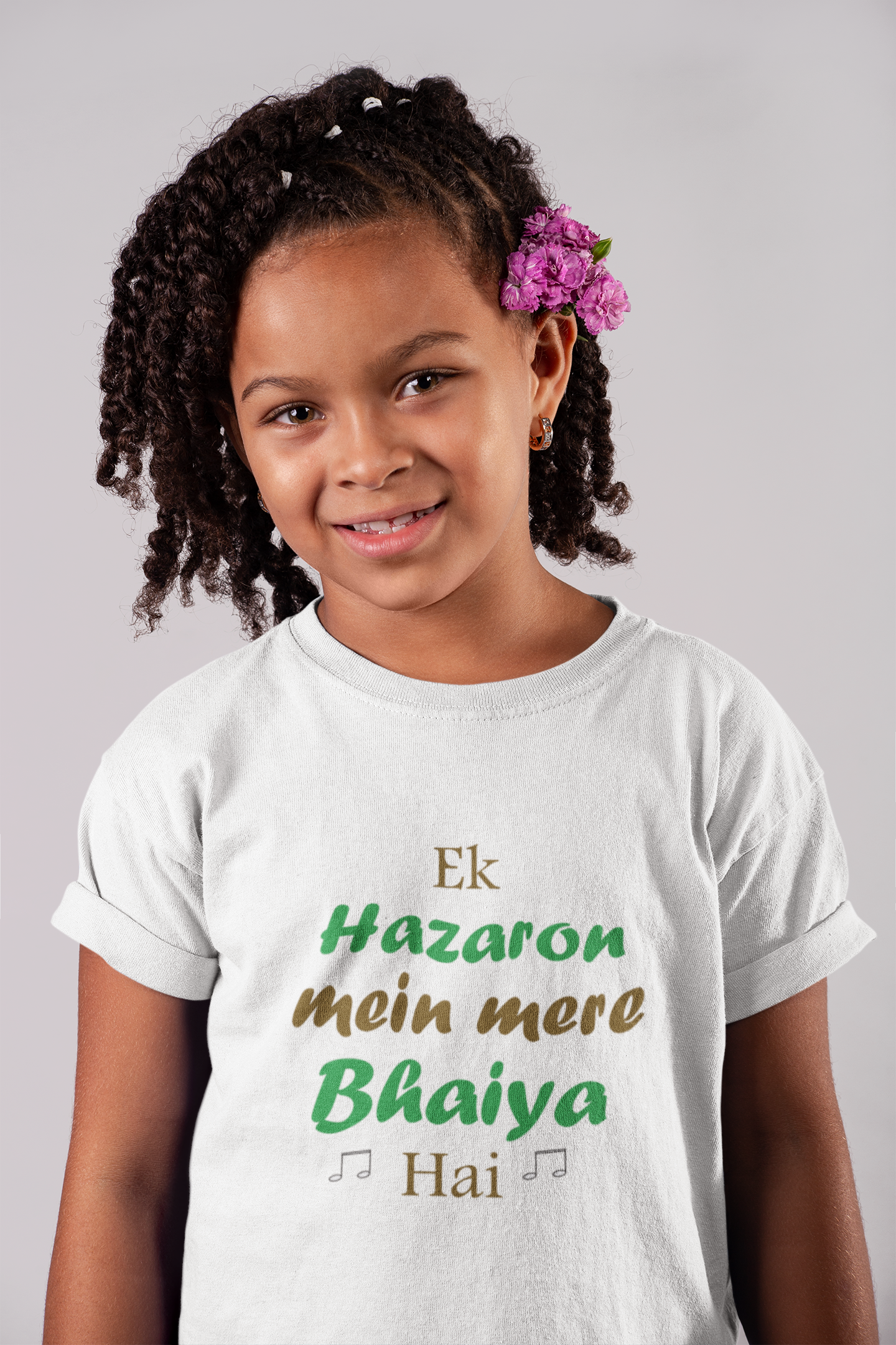 Ek Hazaro Mein Mere Bhaiya Half Sleeves T-Shirt For Girls -FunkyTeesClub