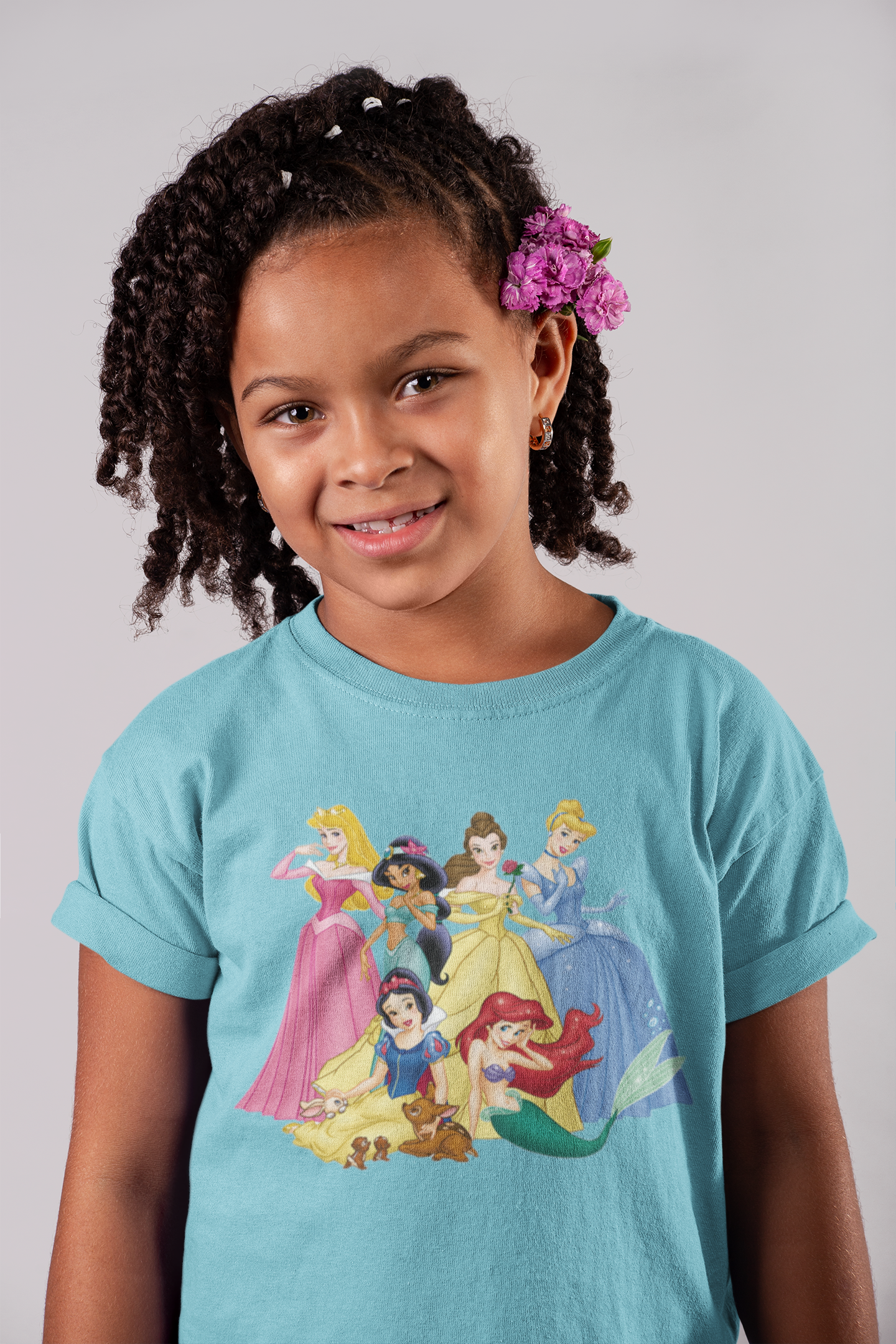 Cute Princess Half Sleeves T-Shirt For Girls -FunkyTeesClub