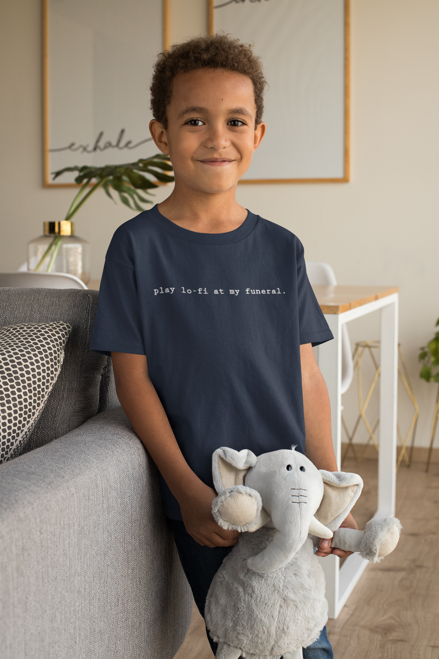 Play Lofi At My Funeral Minimals Half Sleeves T-Shirt for Boy-FunkyTeesClub