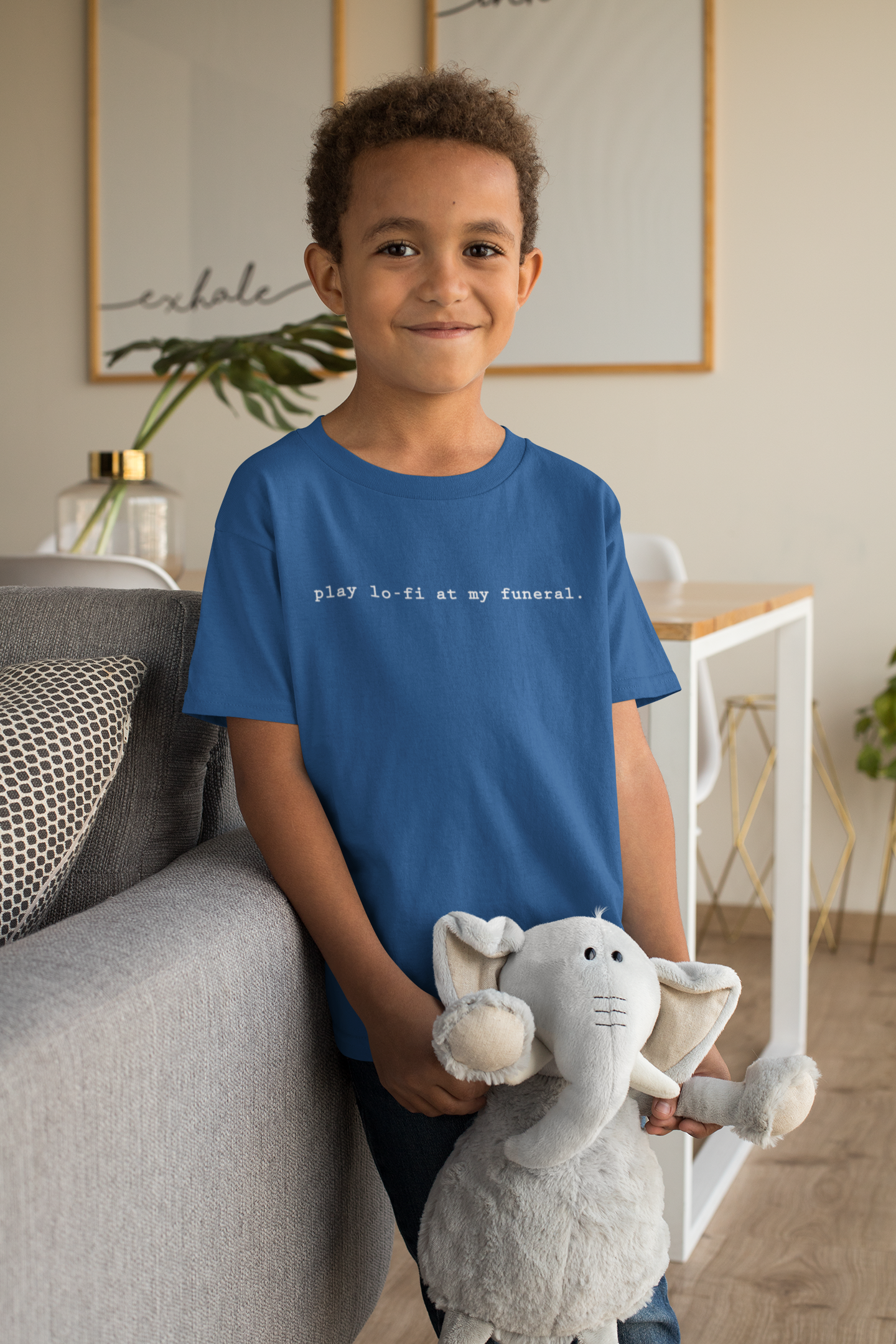 Play Lofi At My Funeral Minimals Half Sleeves T-Shirt for Boy-FunkyTeesClub