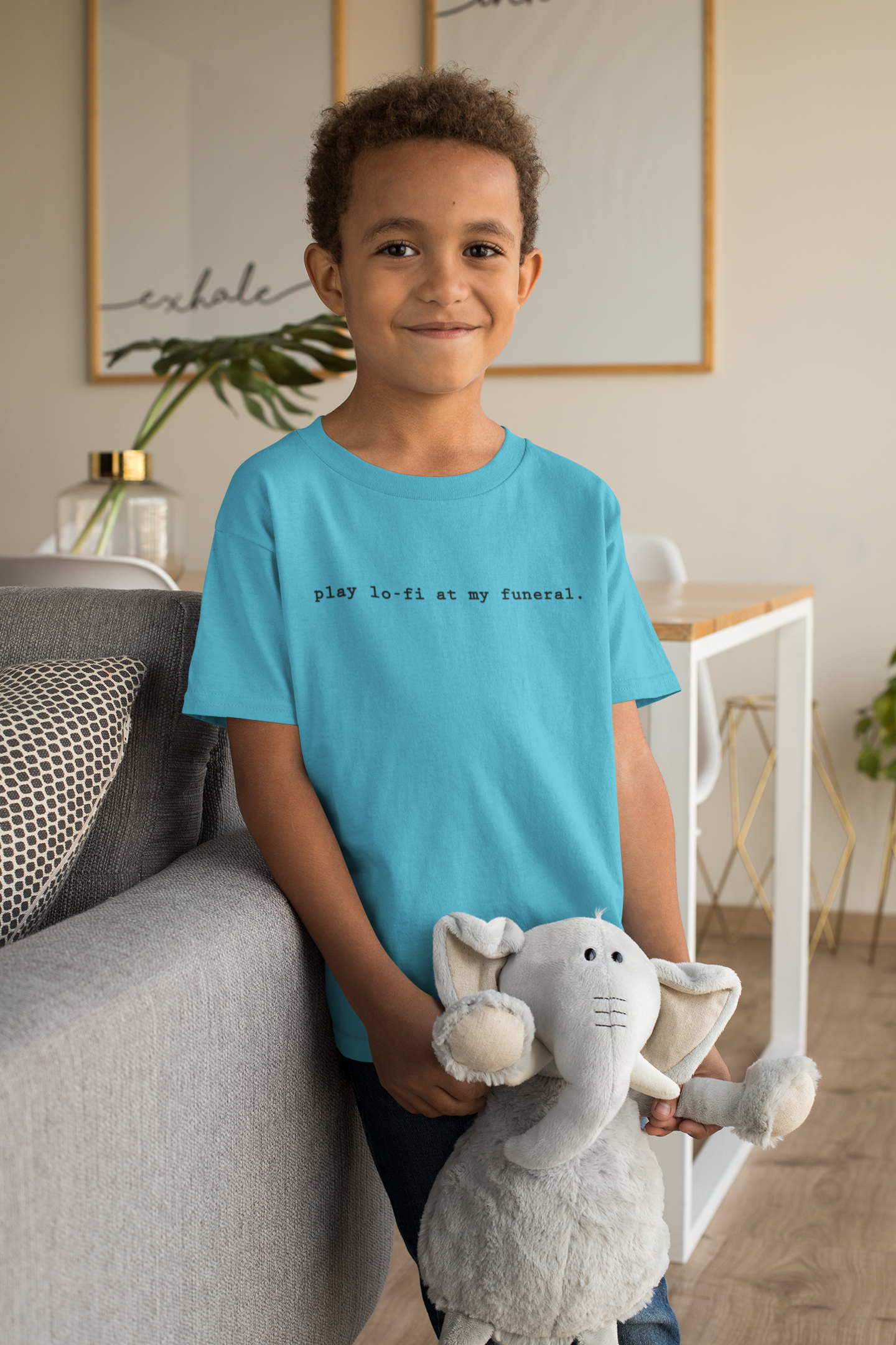 Play Lofi At My Funeral Minimals Half Sleeves T-Shirt for Boy-FunkyTeesClub