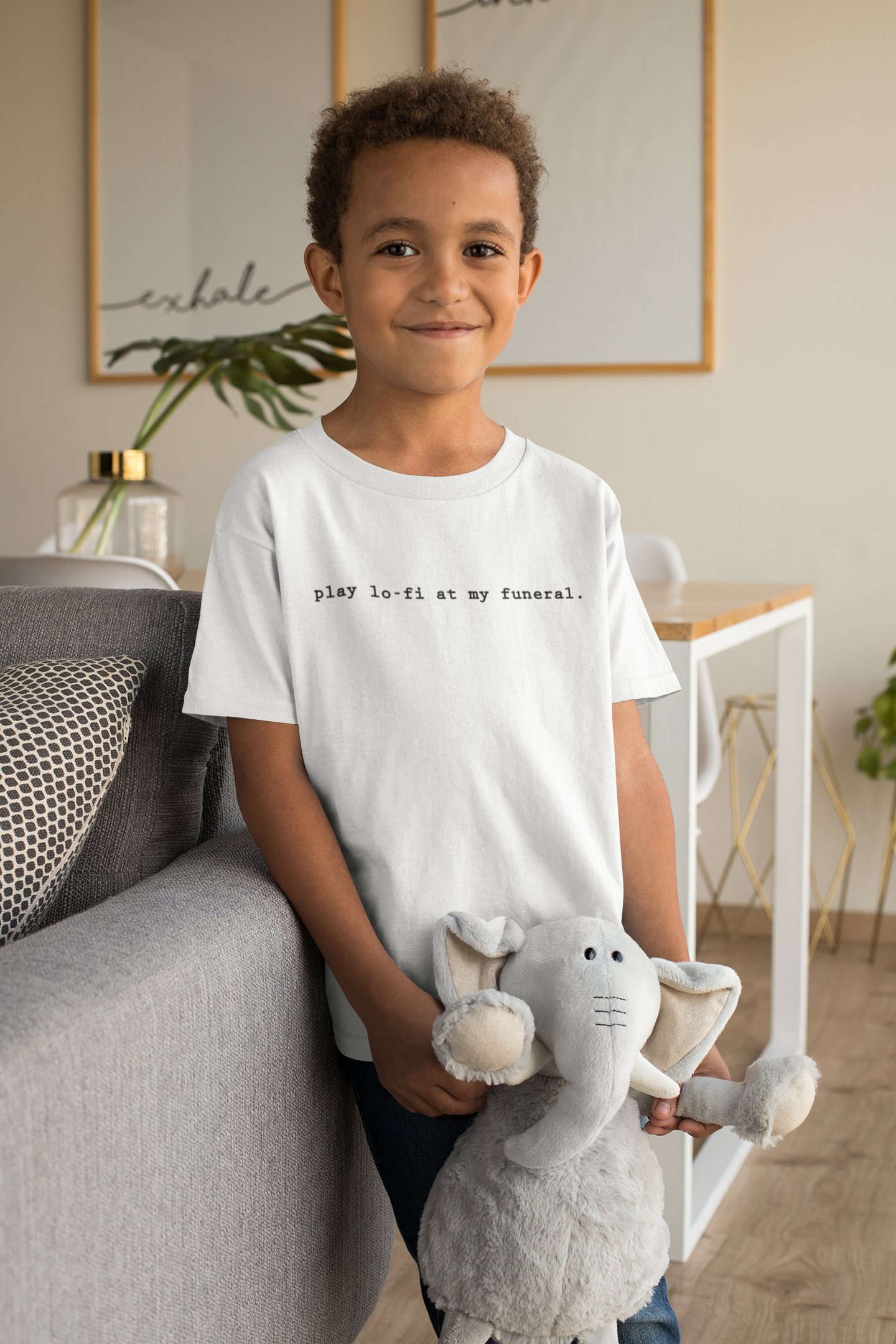 Play Lofi At My Funeral Minimals Half Sleeves T-Shirt for Boy-FunkyTeesClub