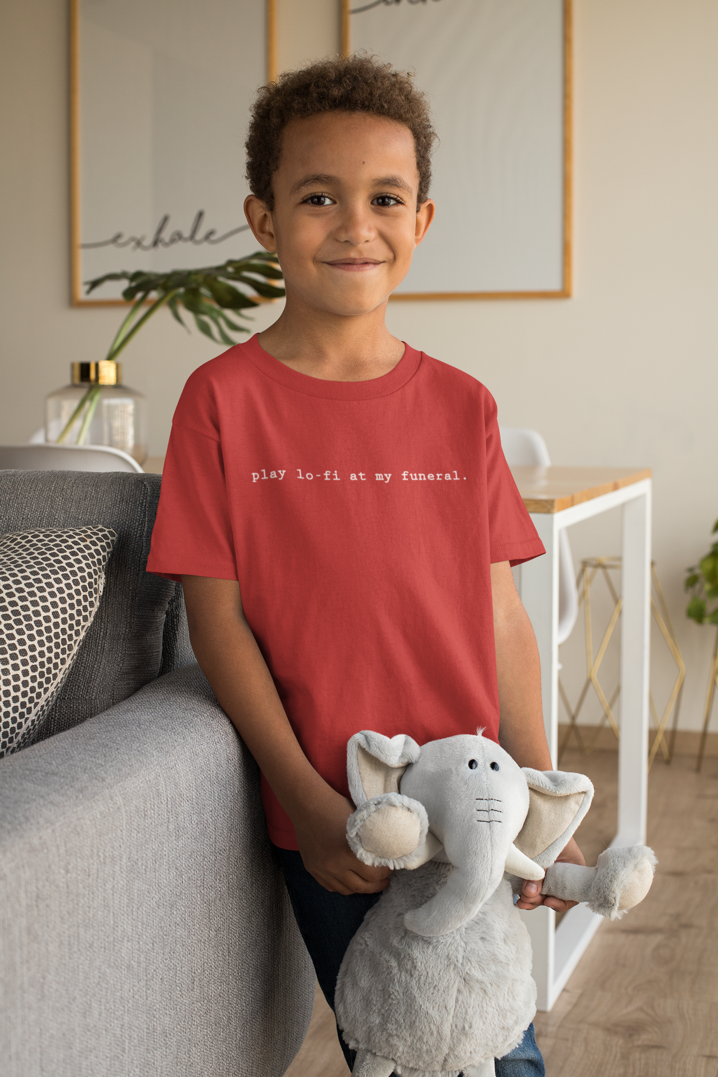 Play Lofi At My Funeral Minimals Half Sleeves T-Shirt for Boy-FunkyTeesClub