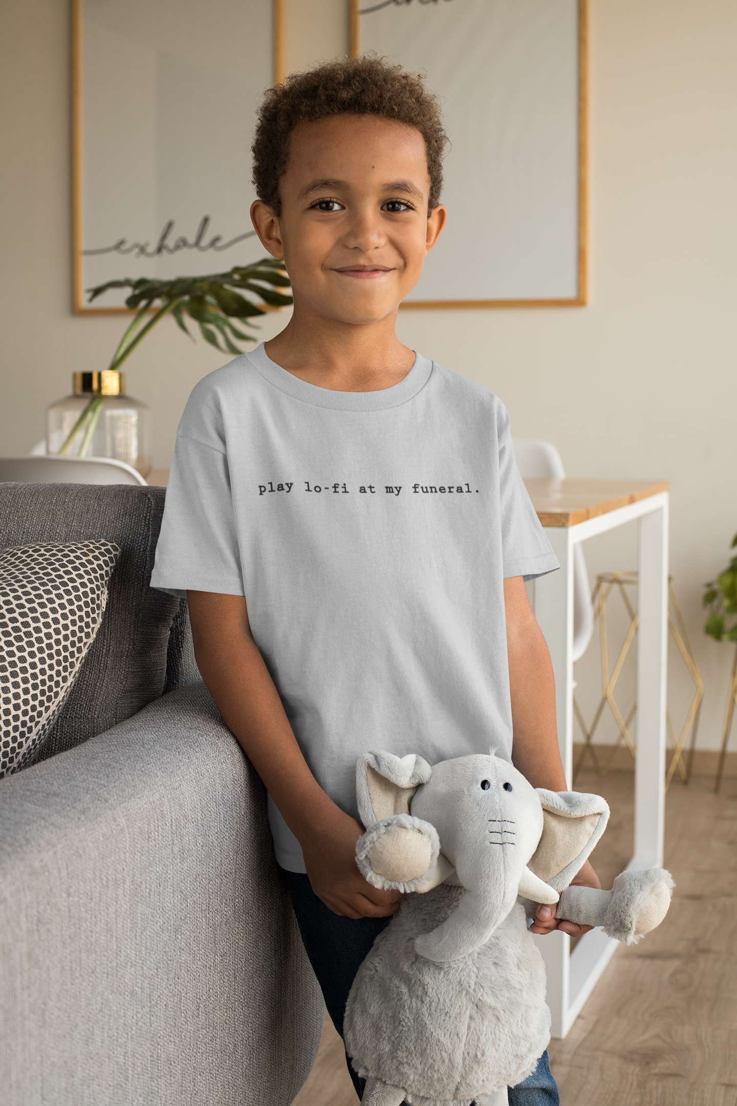 Play Lofi At My Funeral Minimals Half Sleeves T-Shirt for Boy-FunkyTeesClub