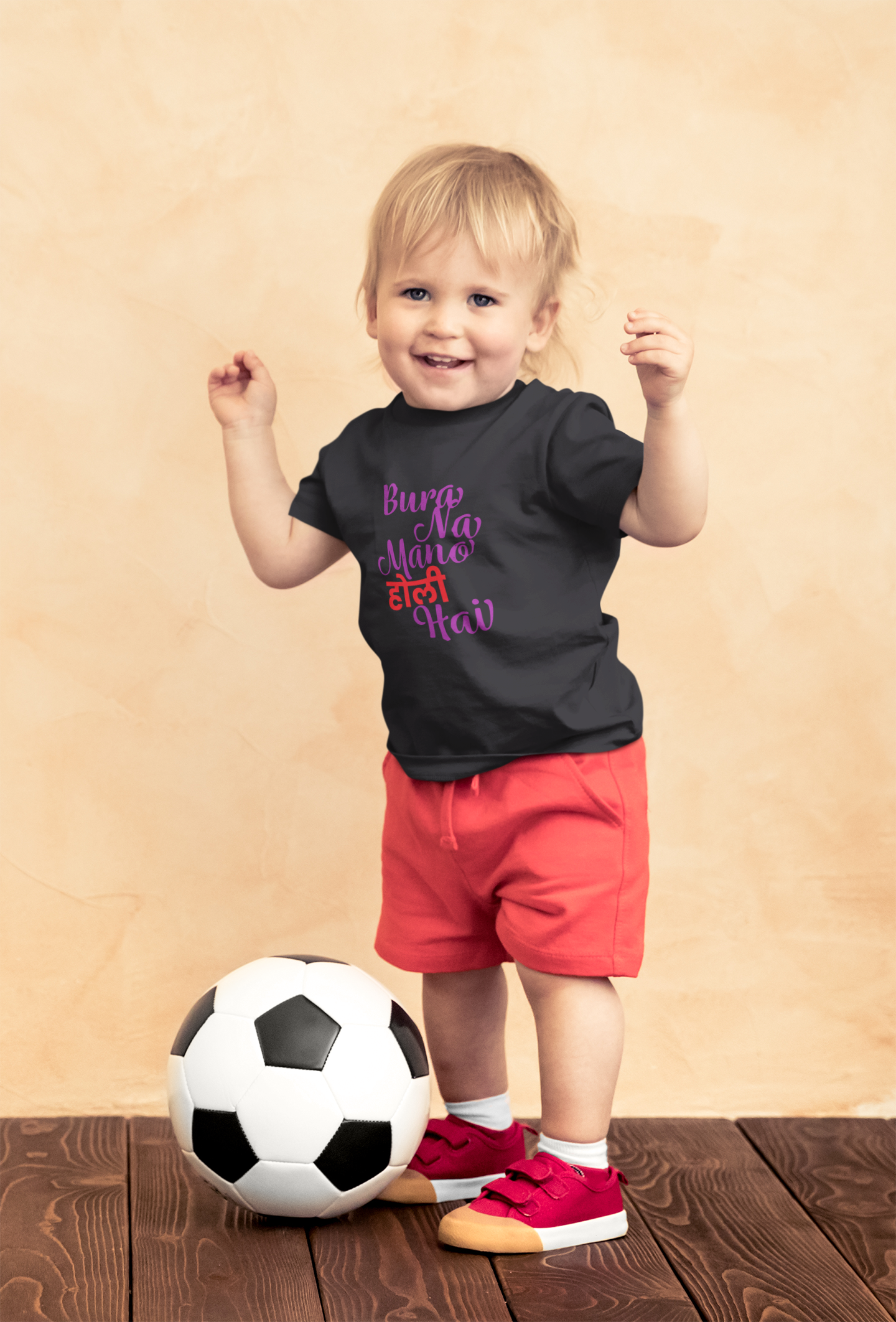 Bura Na Mano Holi Hai Half Sleeves T-Shirt for Boy-FunkyTeesClub