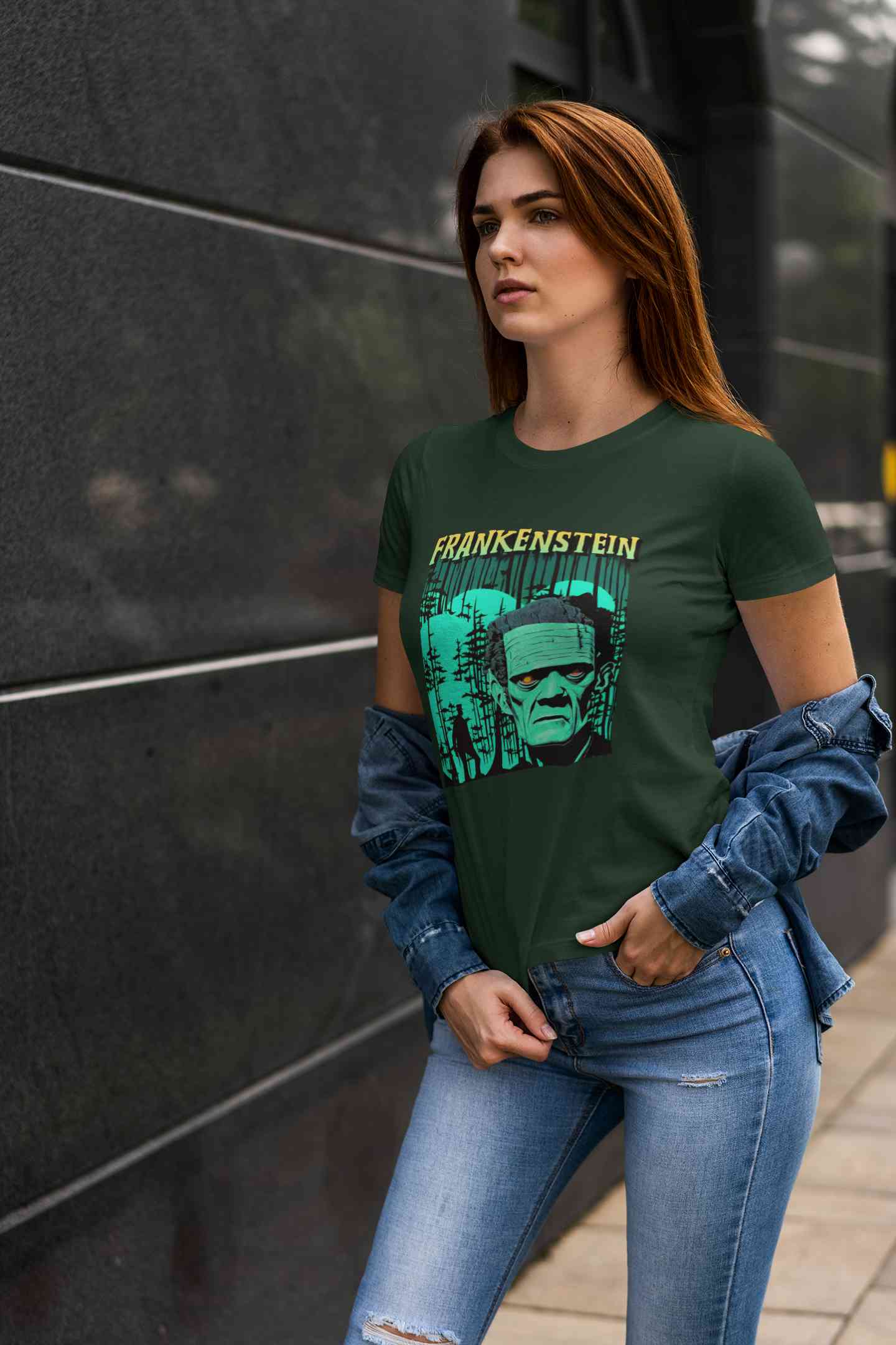 Horror Theme Frankenstein Women Half Sleeves T-shirt- FunkyTeesClub