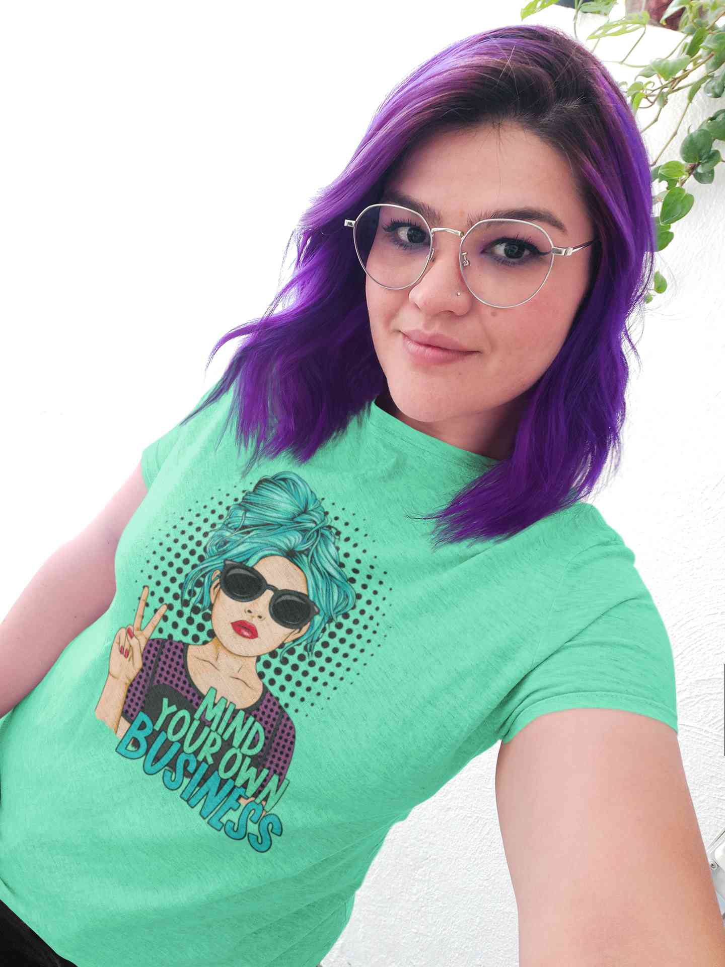 Pop Art Mind Your Own Business Women Half Sleeves T-shirt- FunkyTeesClub