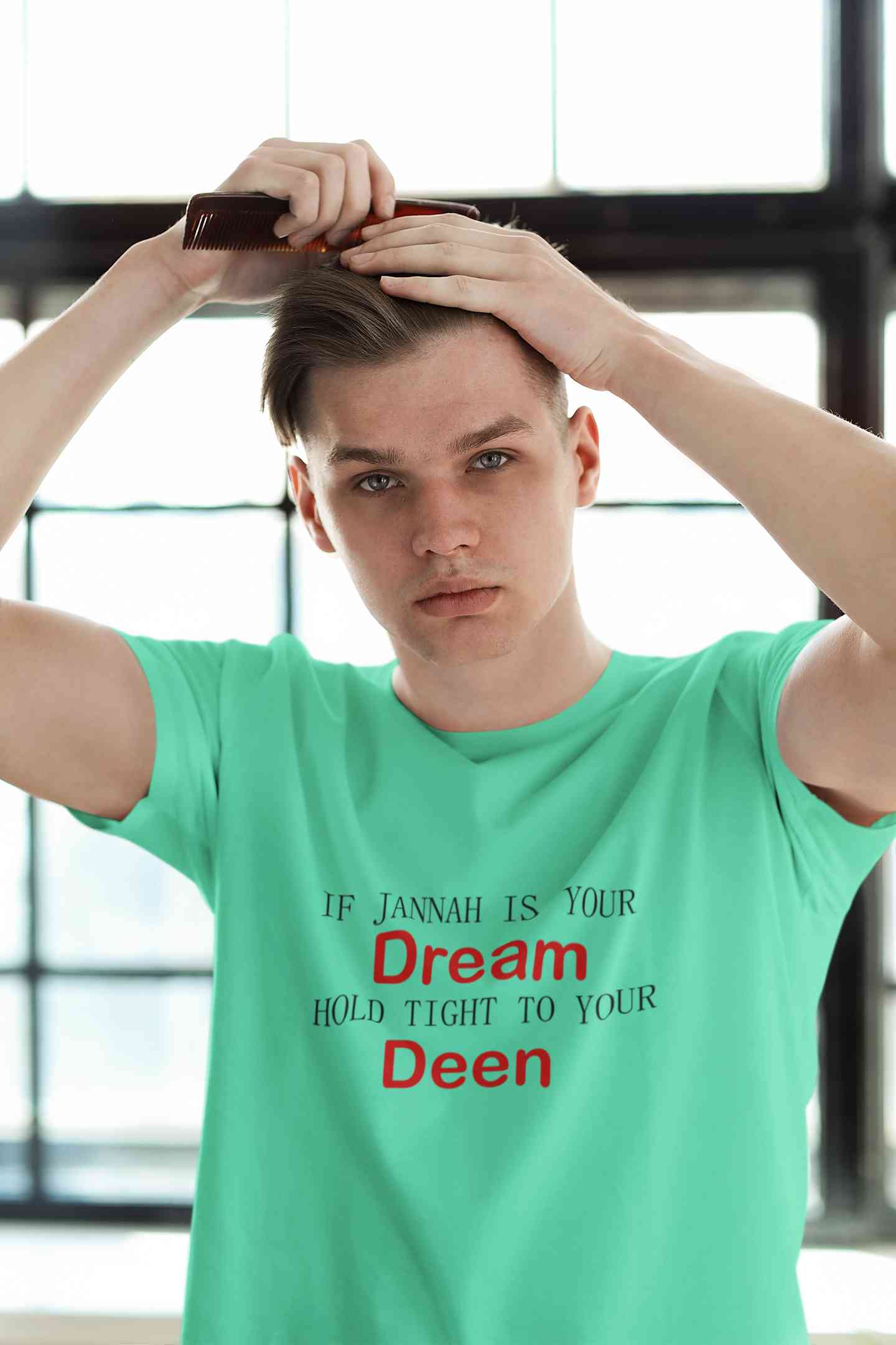Islam Is My Deen Jannah Is My Dream Mens Half Sleeves T-shirt- FunkyTeesClub