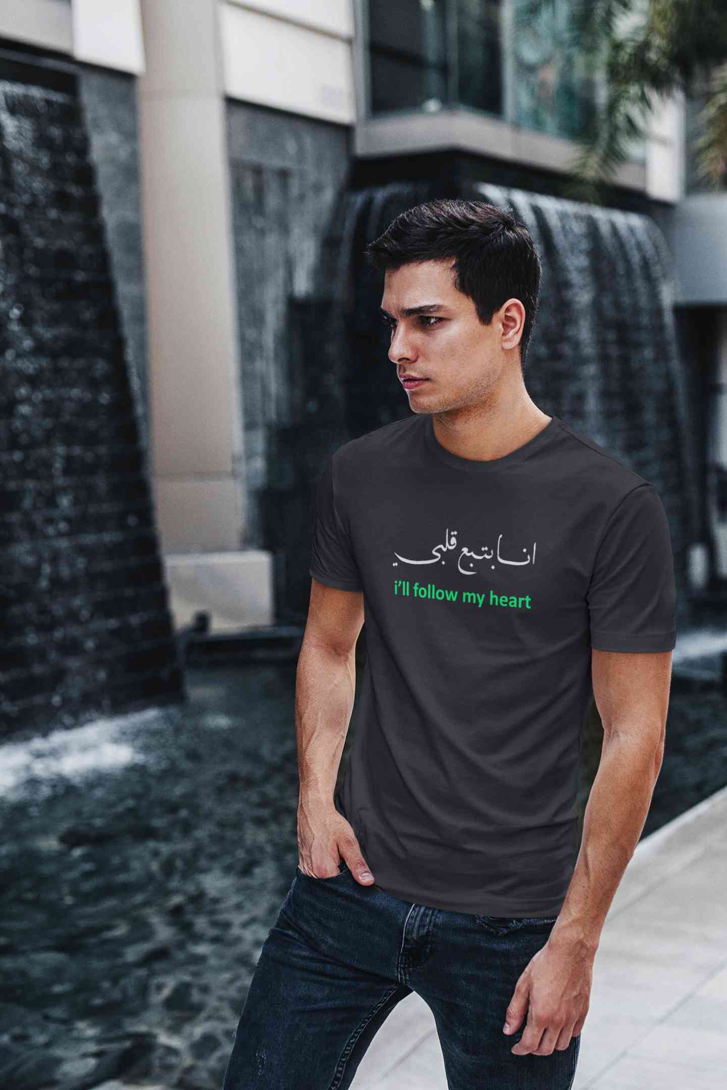 I Will Follow My Heart Mens Half Sleeves T-shirt- FunkyTeesClub
